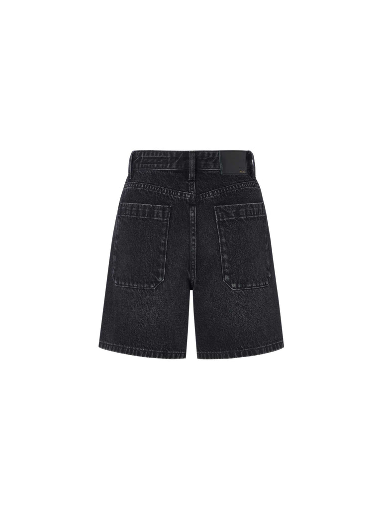 Women's Front Pocket Causal Black Denim Shorts