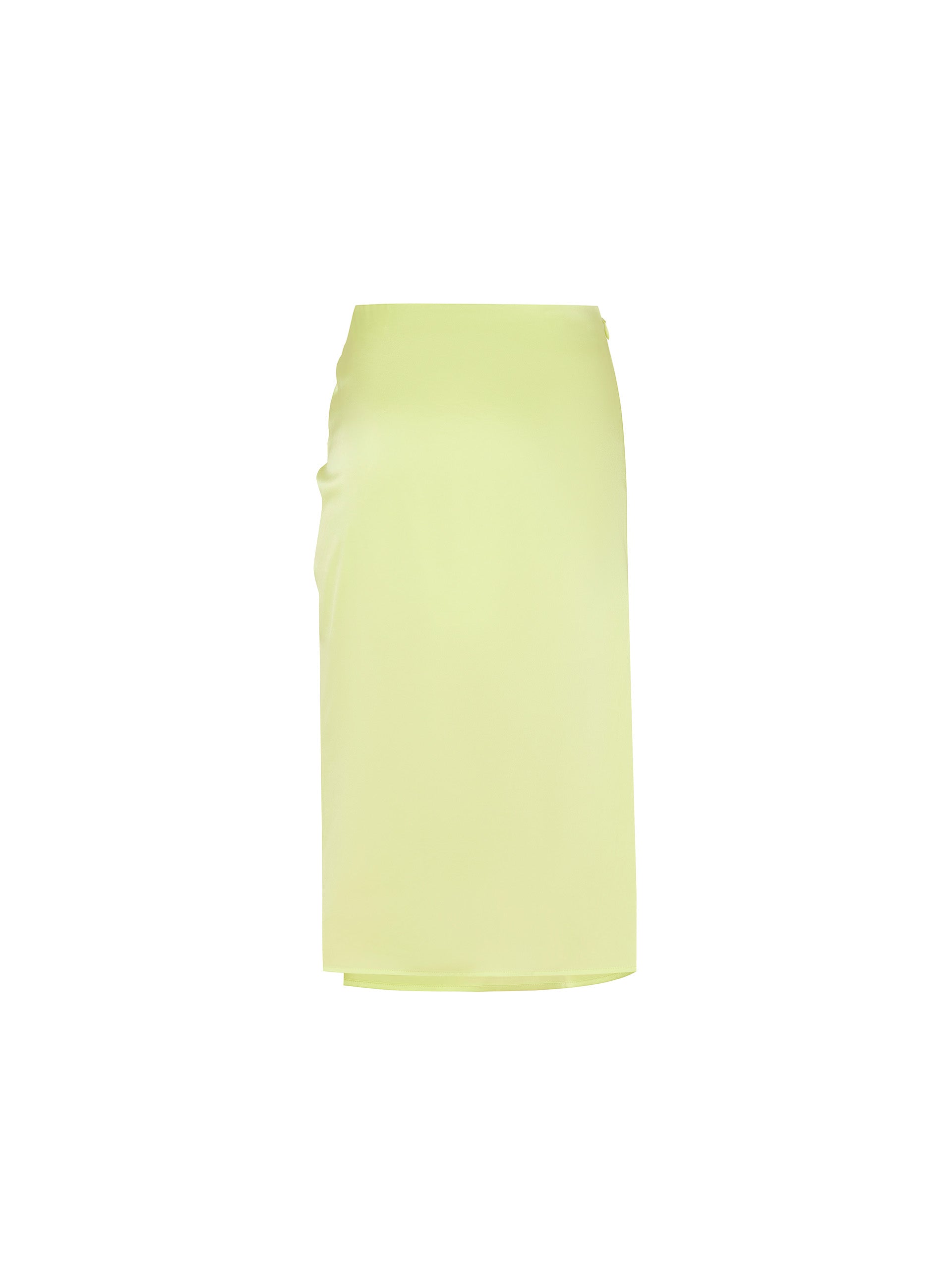 Women's Slit Draped Triacetate Blend Midi Skirt in Yellow