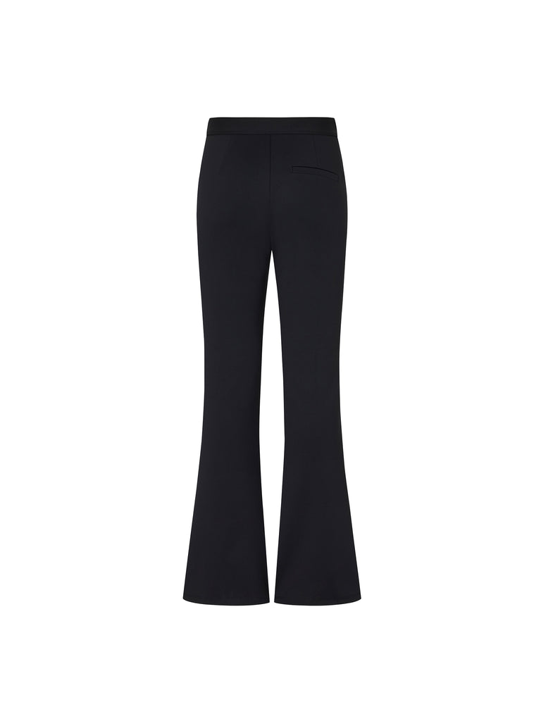 Tailored Full-length Flared Black Trousers