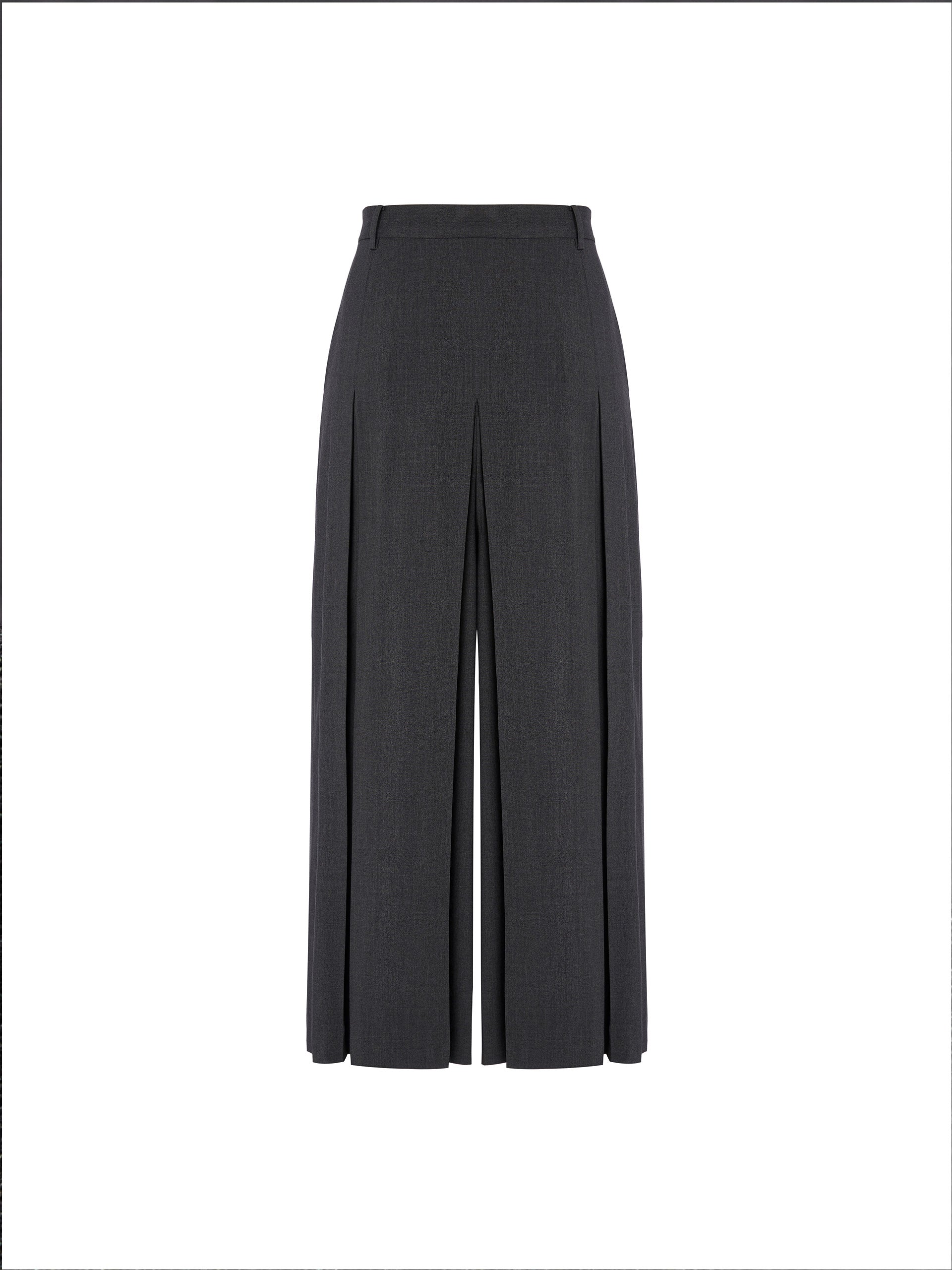 Exaggerated Wide Leg Pleated Culottes in Grey