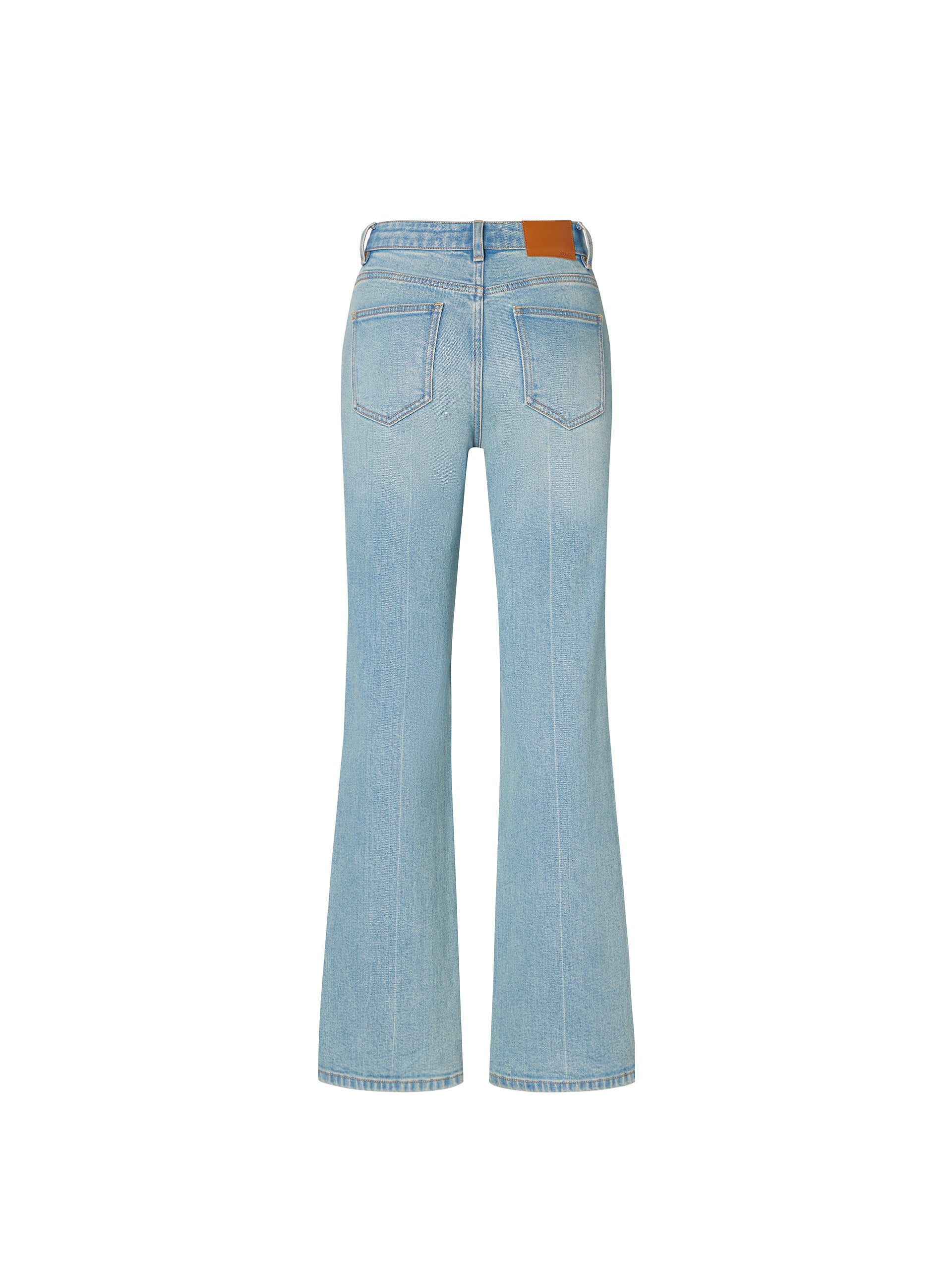 Straight Leg Asymmetric Waistband Denim Jean