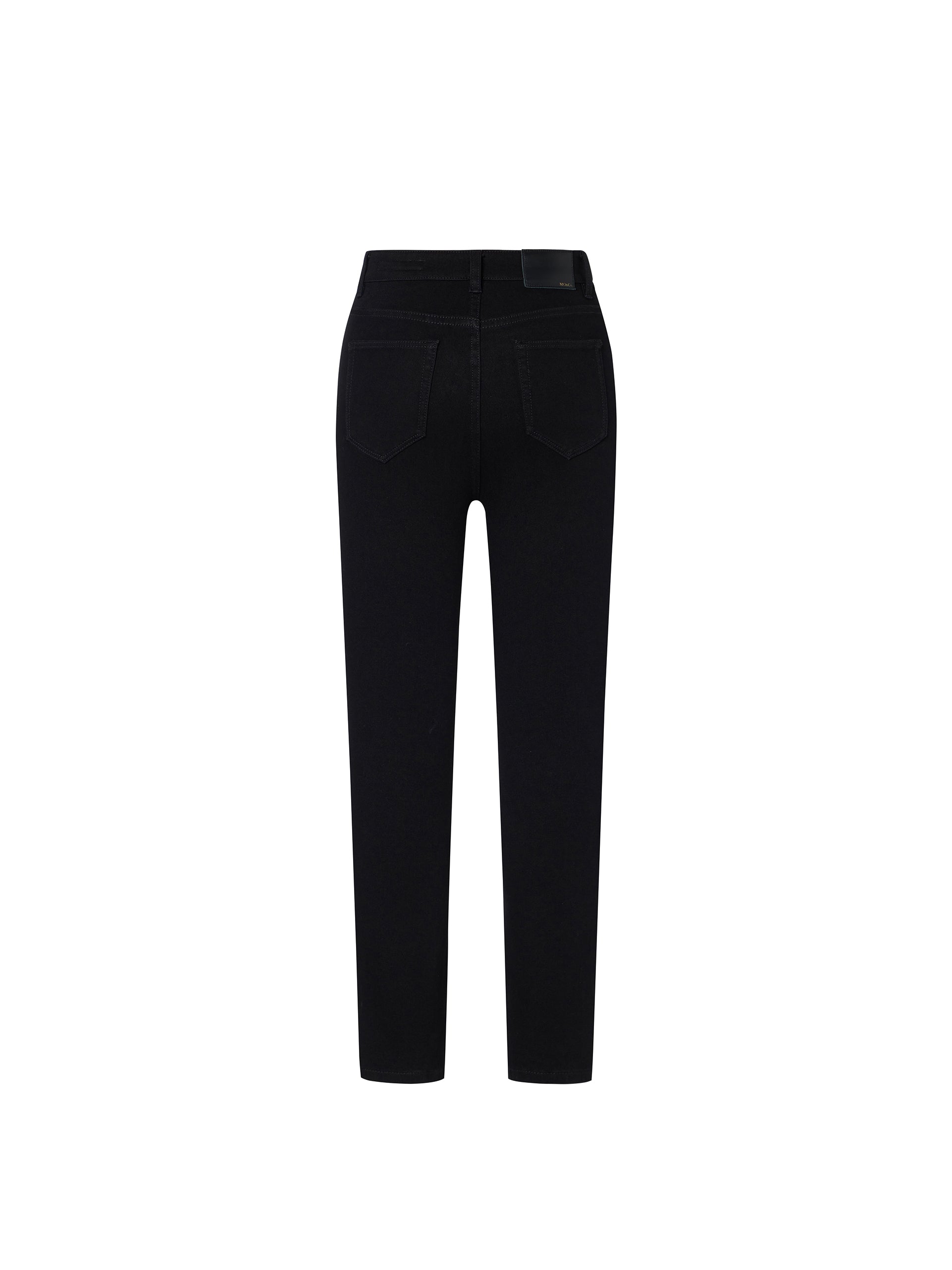 Slit High Rise Jeans in Black Skinny Jeans