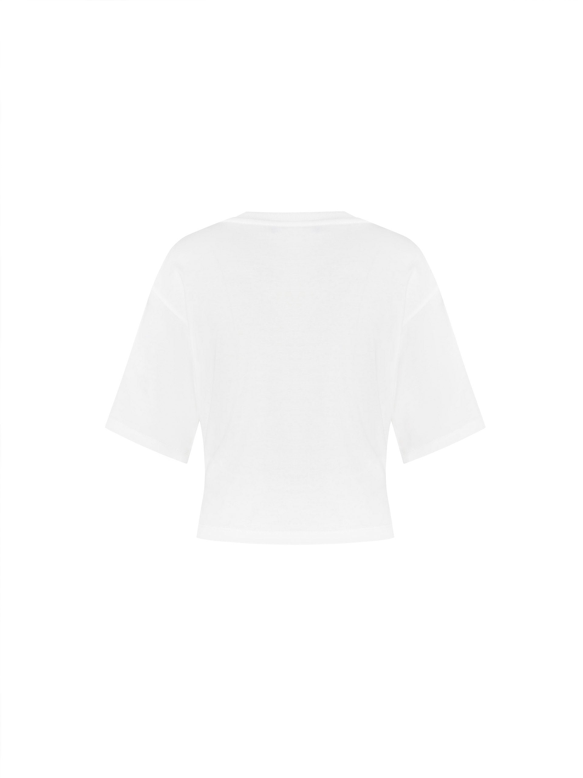 MO&Co. Women's Cutout Front Wrap Cropped T-shirt for Summer  in White