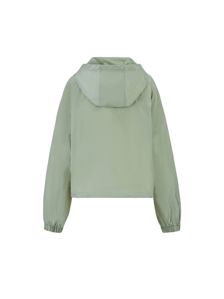 MO&Co. Women's Drawstring Zipped Closure Lightweight Sun Protection Ourdoor Jacket  in Olive