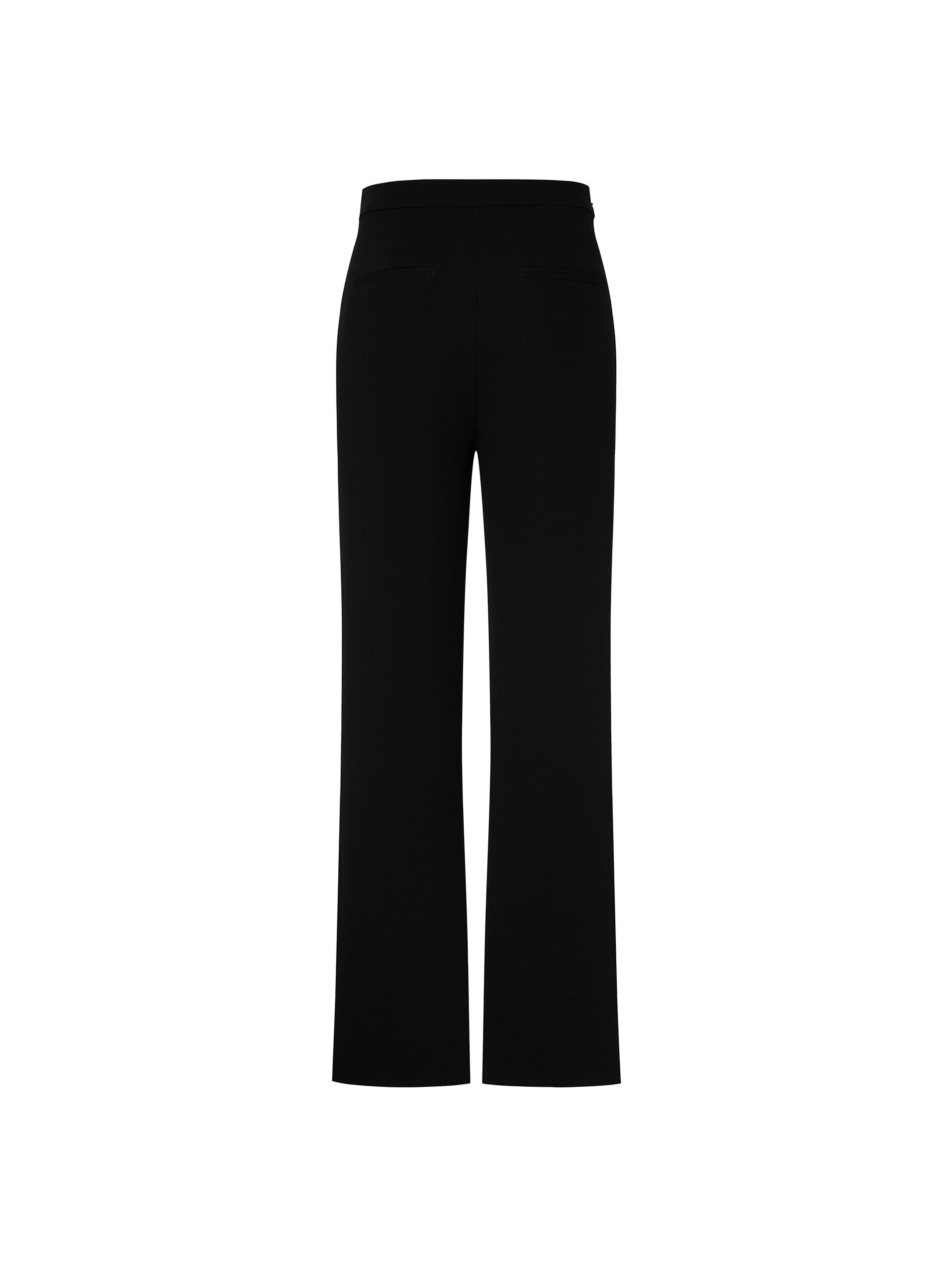 MO&Co. Women's Tailored Straight Leg Slit Black Pants