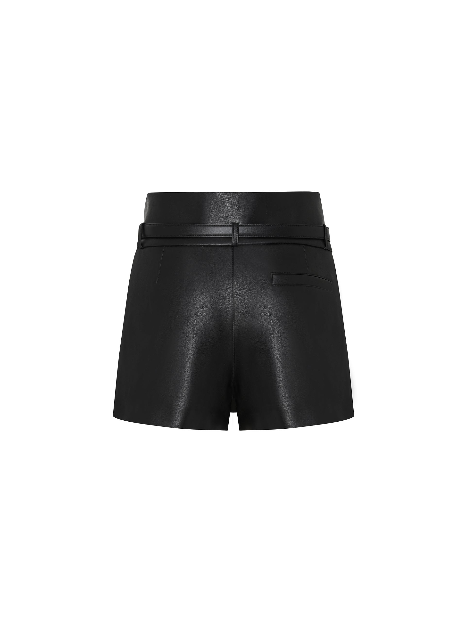 Faux Leather Shorts in Black