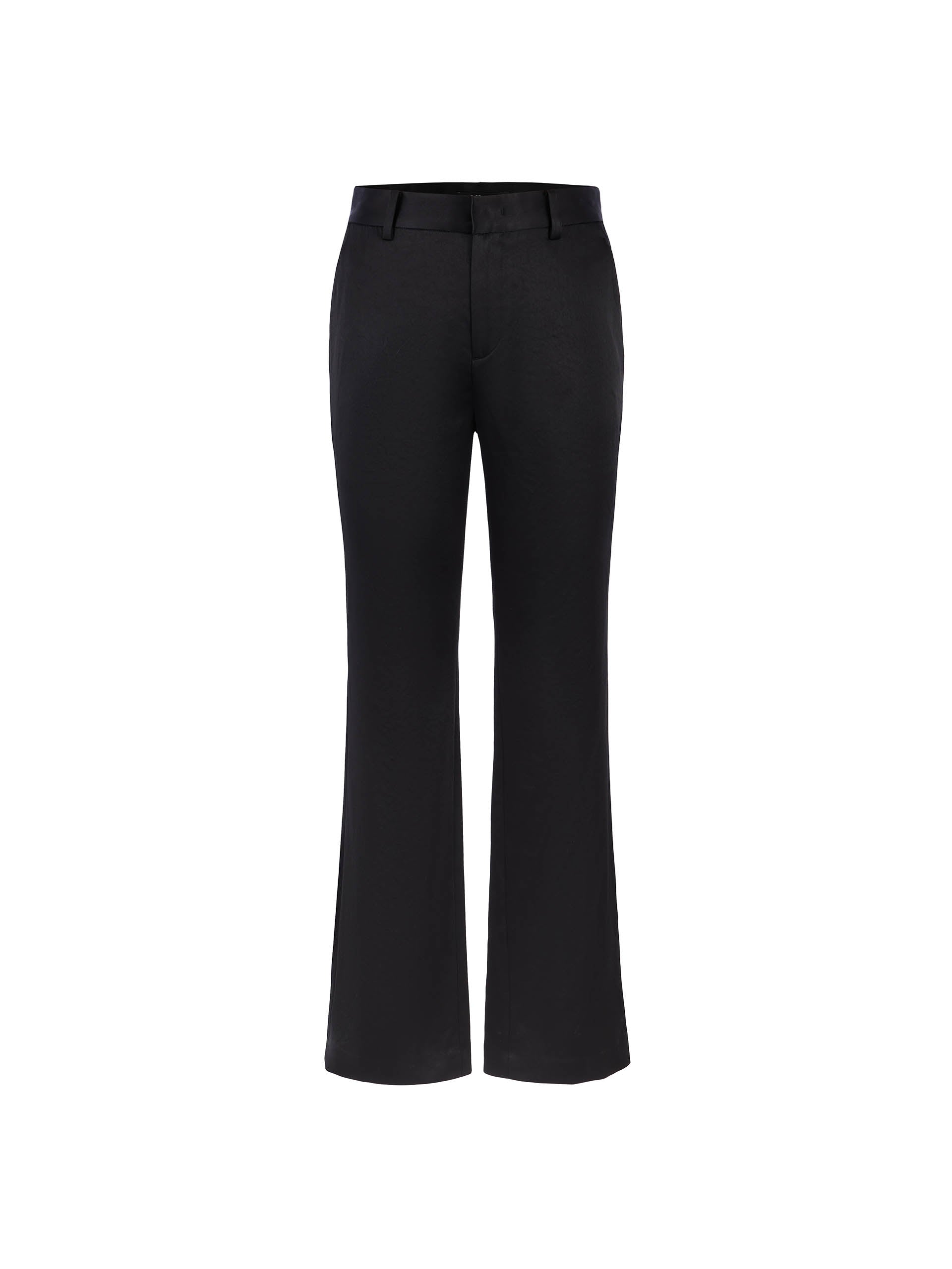 MO&Co. Women's Back Slit Slim-fit and Flared Black Suit Pants