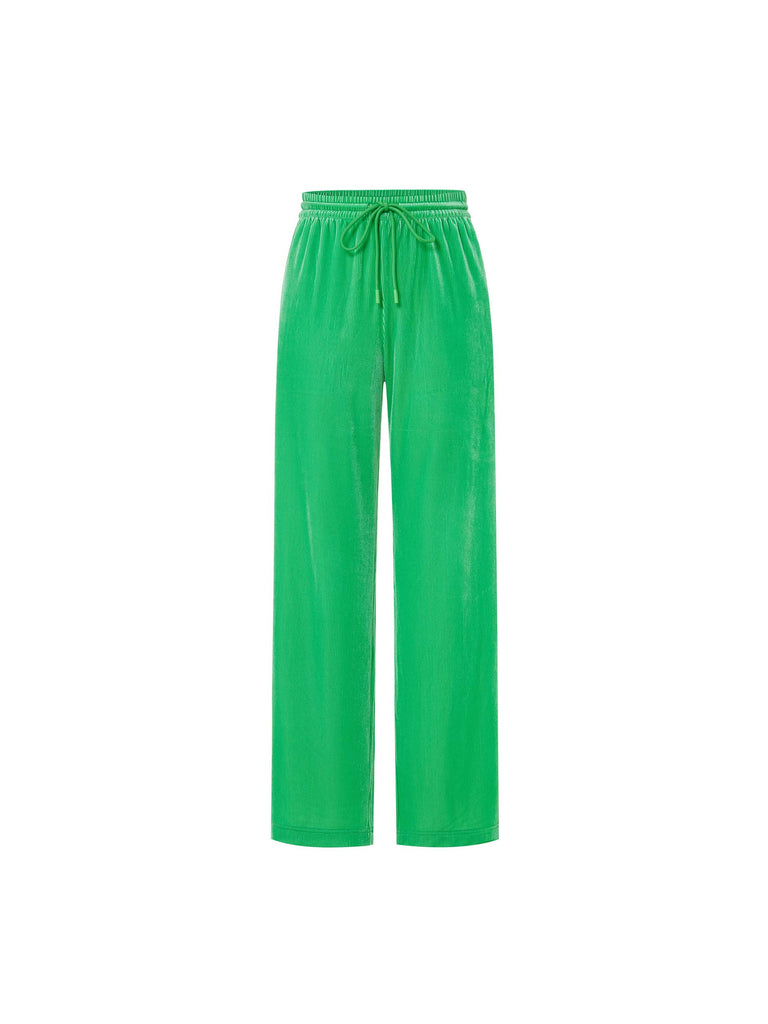Women's Drawstring Straight Leg Causal Pants in Green
