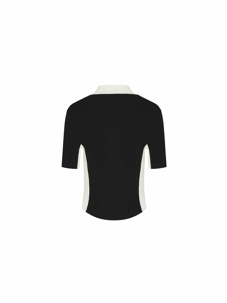 MO&Co. Women's Color Blocked Athflow Style Cropped Top for Streetwear