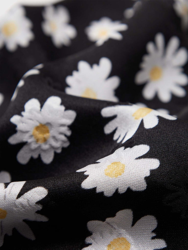 Women's Silk-blend Cropped Flower Vacation Print Top