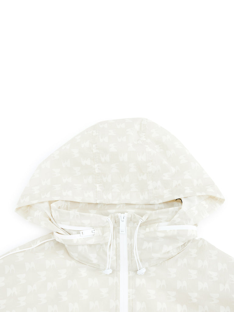 MO&Co. Women's Monogram Printed Sheer Sun Protection Lightweight Hoodie Jacket in Beige