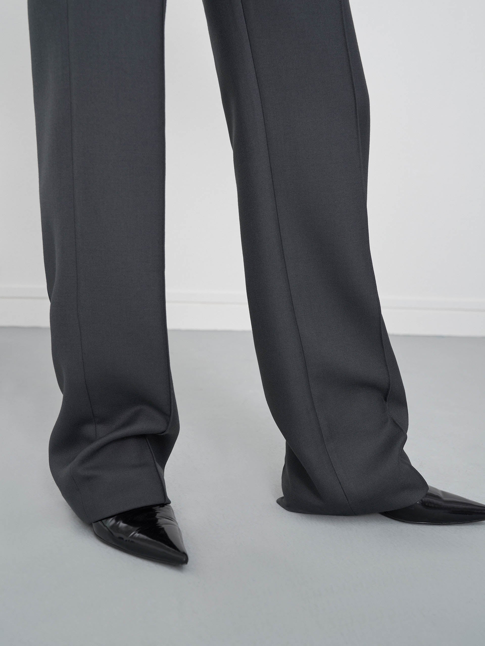 Straight Leg Tailored Trousers Suit Pants in Grey