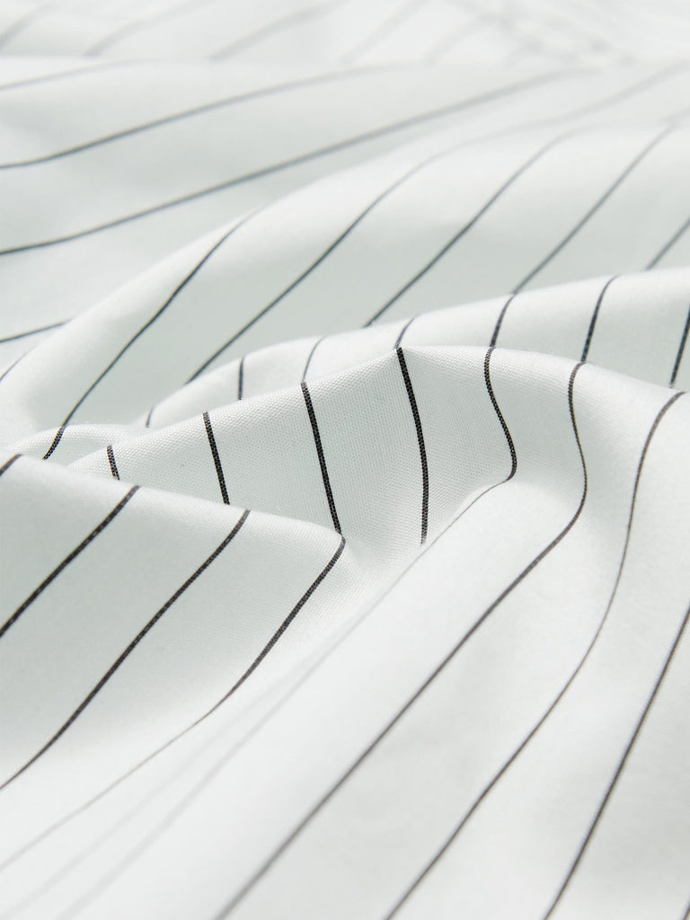 Women's Silk Blend Boxy Fit Striped Shirt in Mint