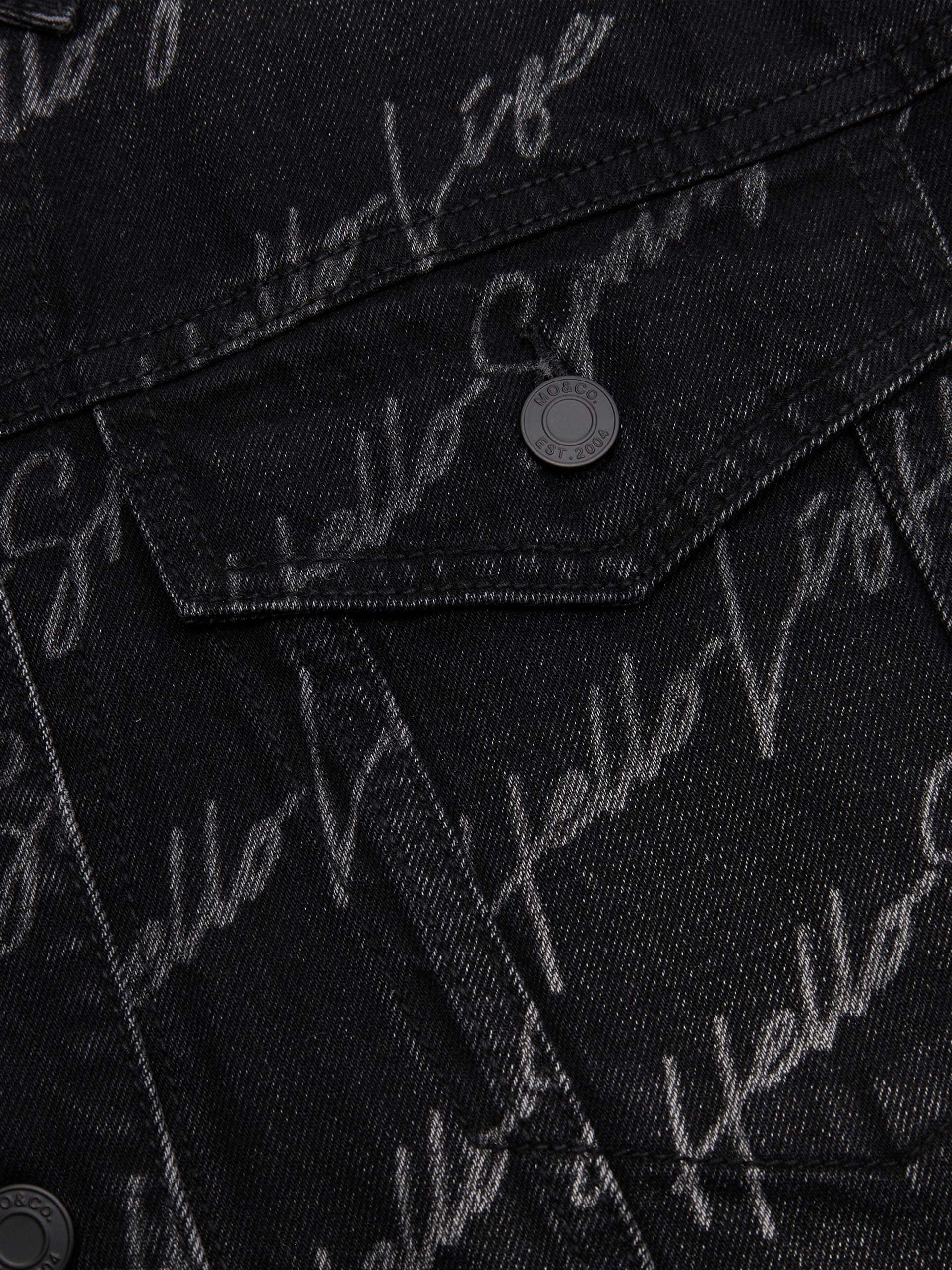 Letter Print Denim Black Jacket