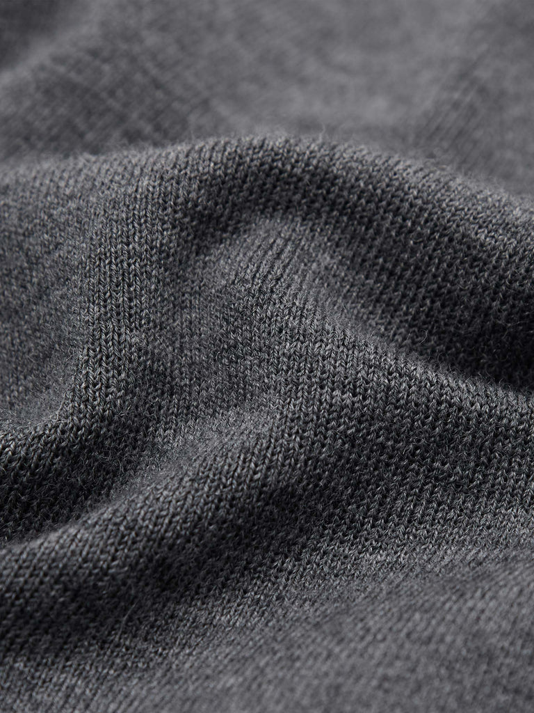 Grey Wool Ribbed Knitted Slim-fit Crop Vest