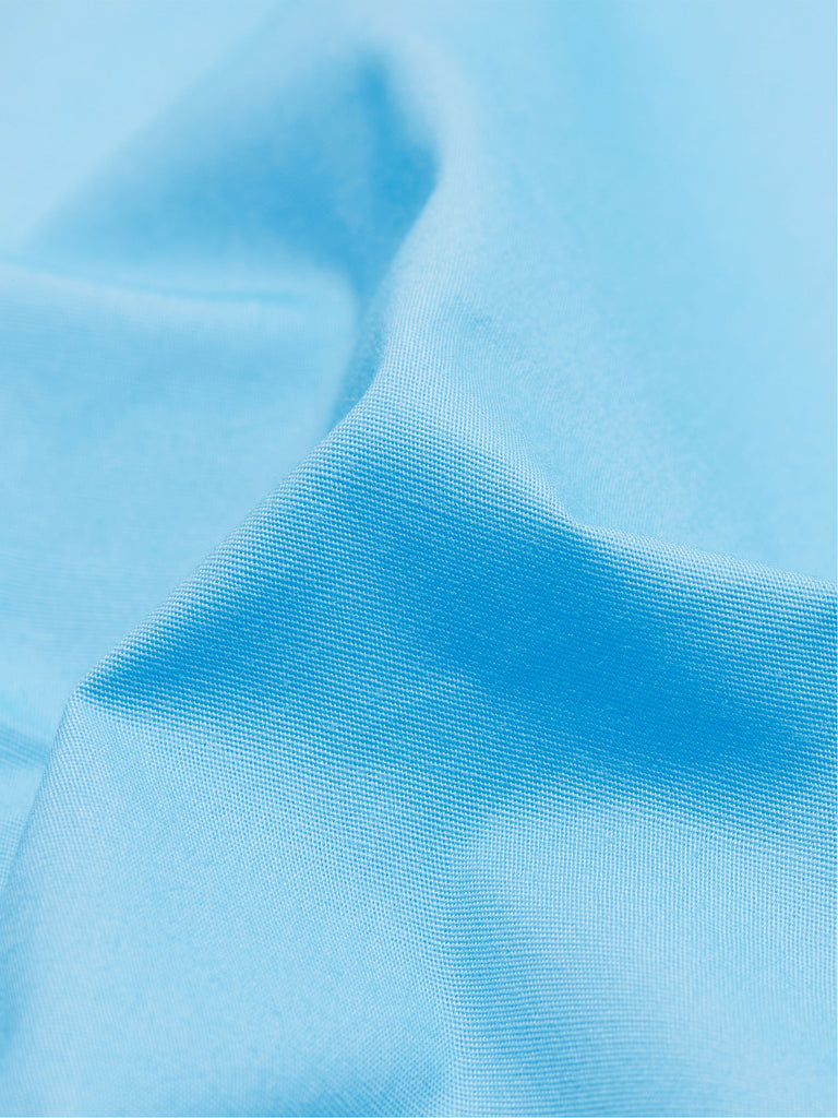 Blue Cotton Blend Poplin Shirt