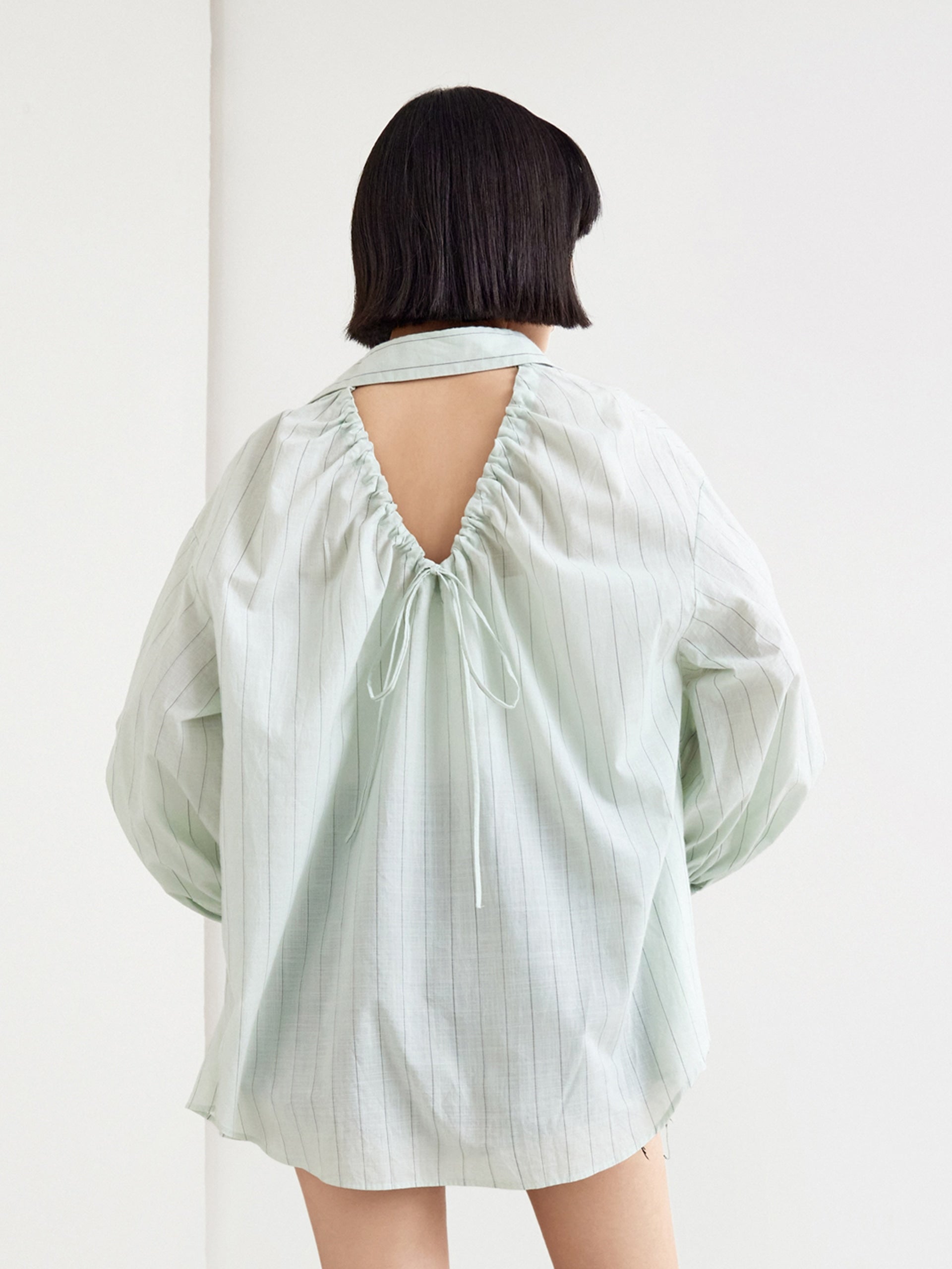 Cutout Drawstring Back Shirt MBB2SHT016