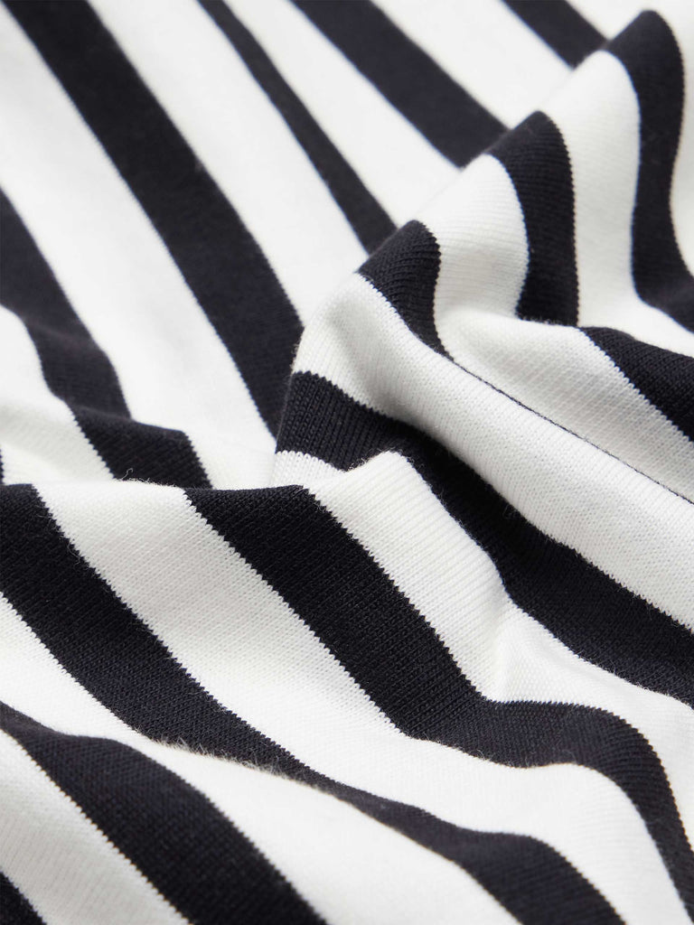 Striped Drawstring Detail Short Sleeves T-shirt