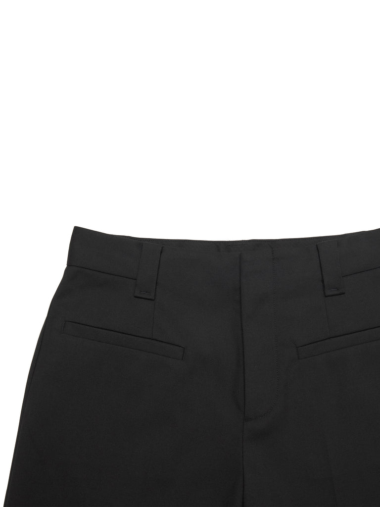 Patch pockets Straight Pants in Black