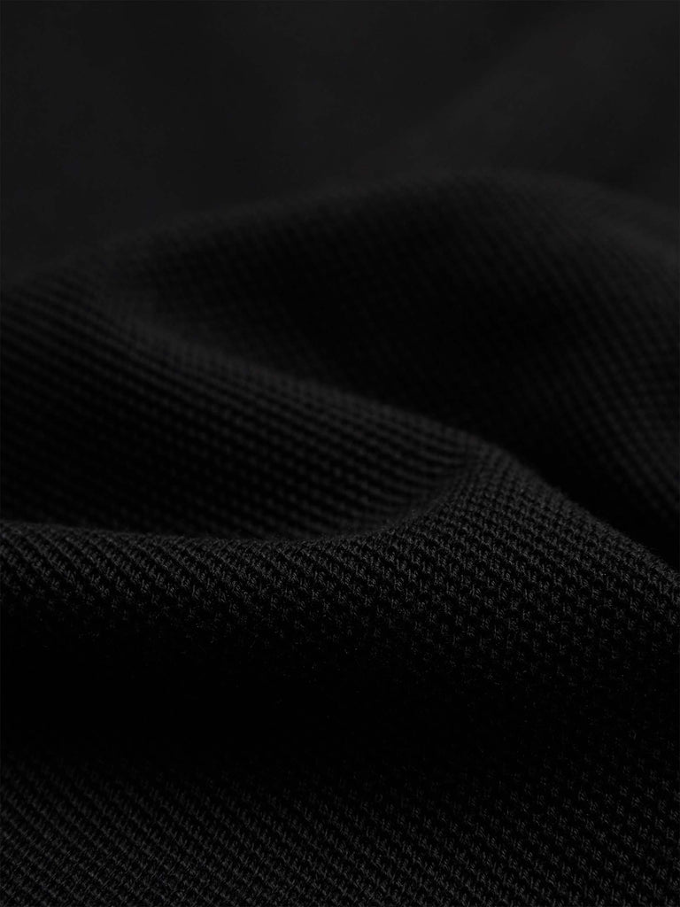 Women's Polo Collar Black Casual Cotton Dress