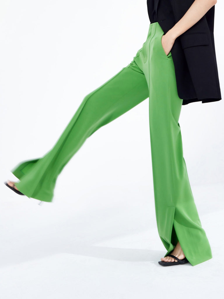 MO&Co. Women's High Waist Side Slits Casual Pants Loose Casual Stylish Pant
