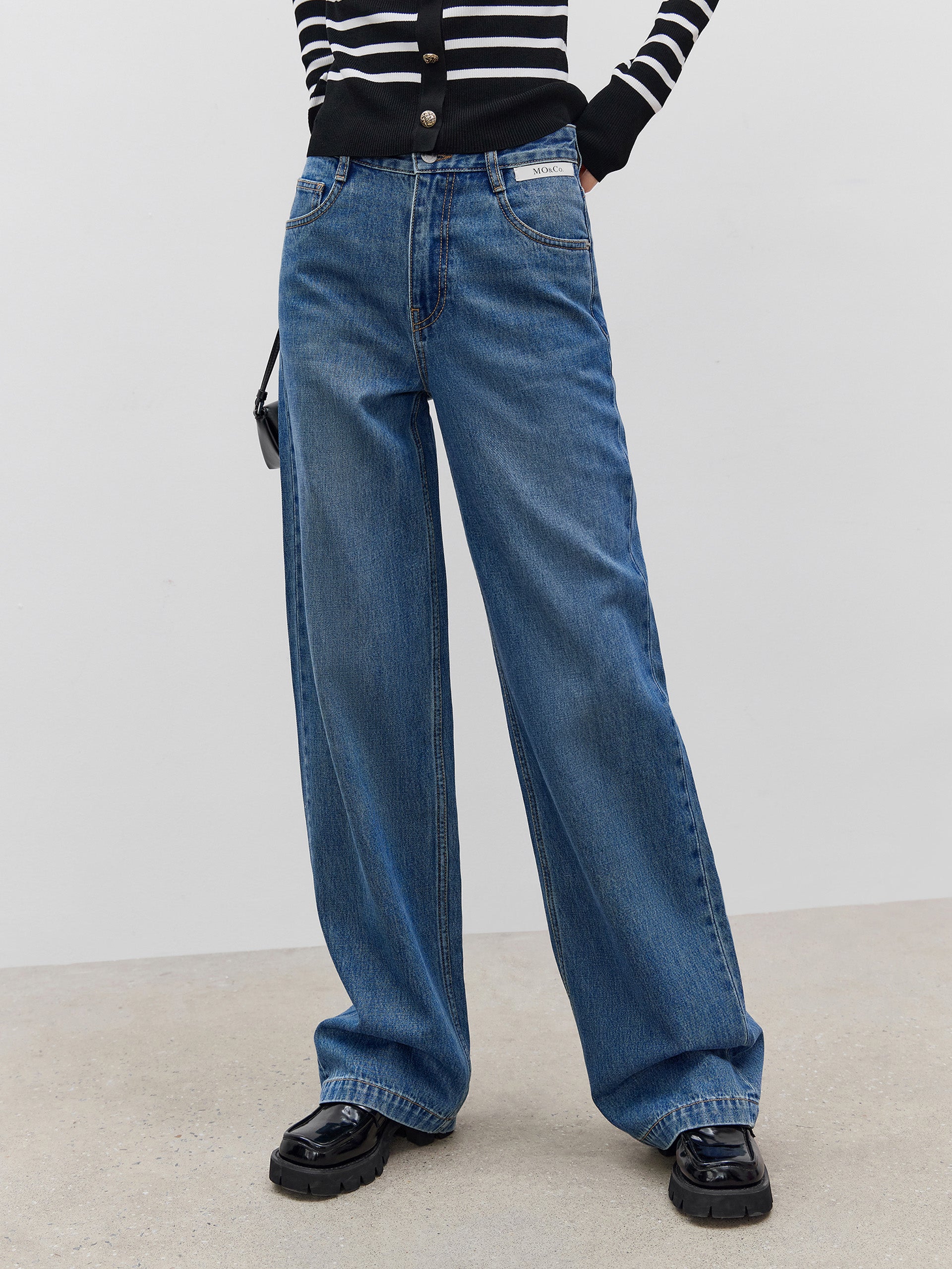 Straight Leg Cotton Jeans - Main Image
