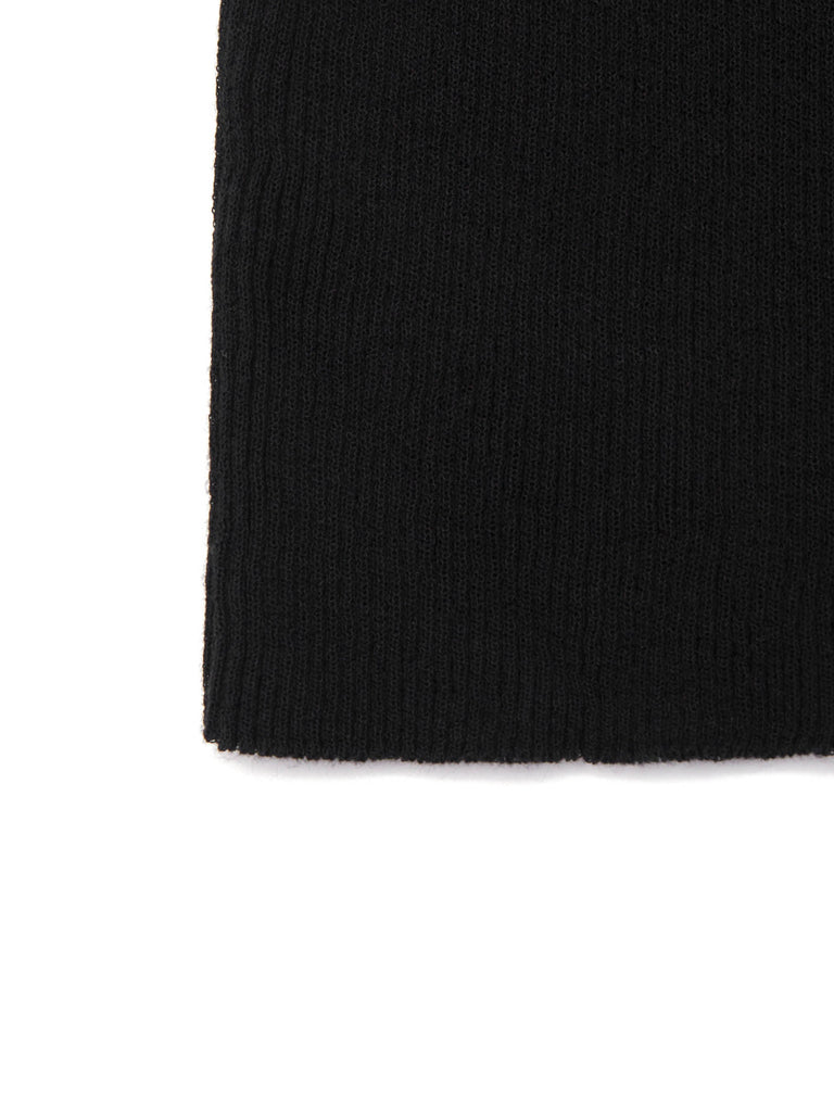 MO&Co. Women's POLO Neck Knit Top Loose Casual Lapel Pullover Black