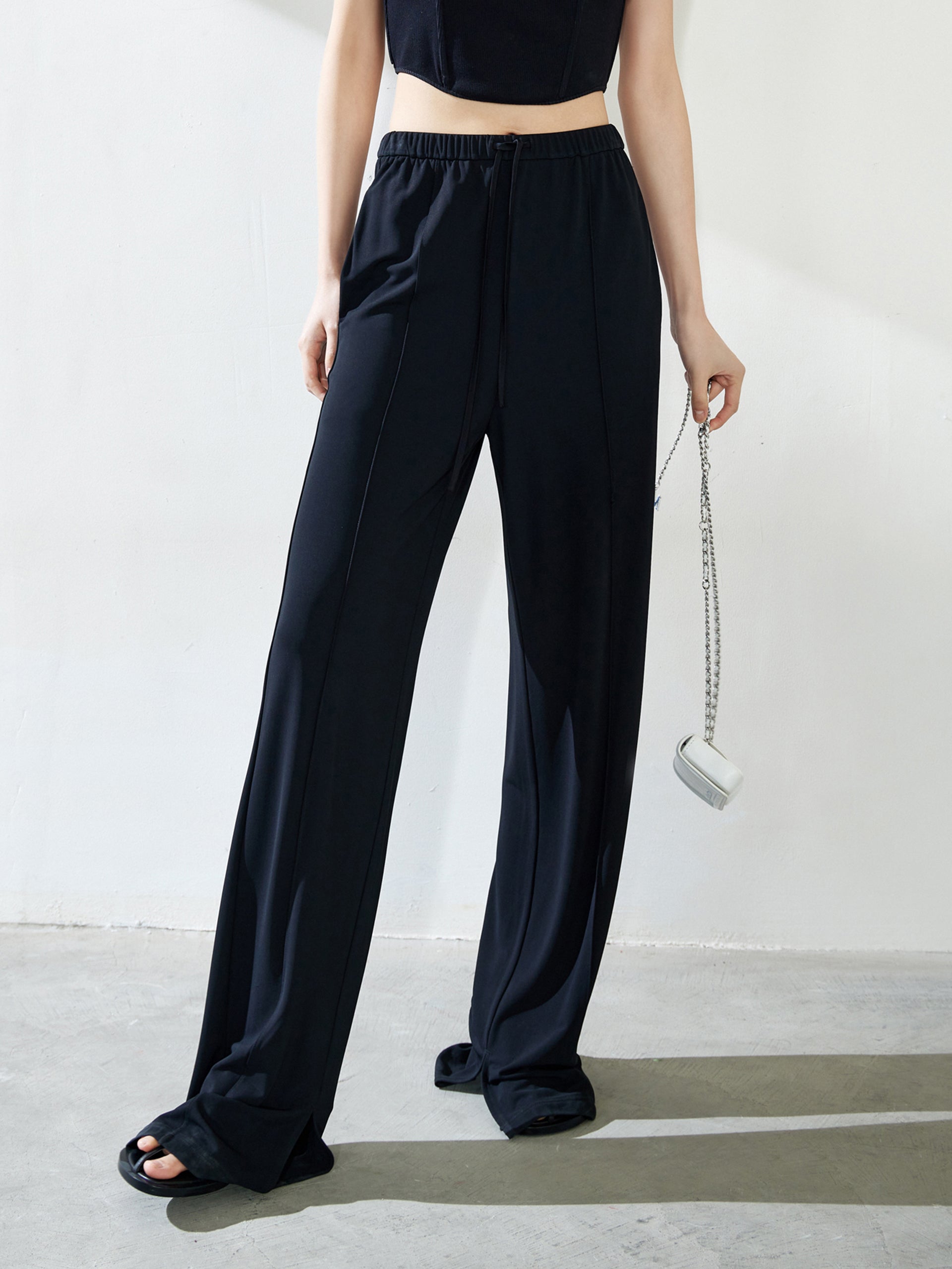 Slit Long Straight Leg Pants MBB2PAT015