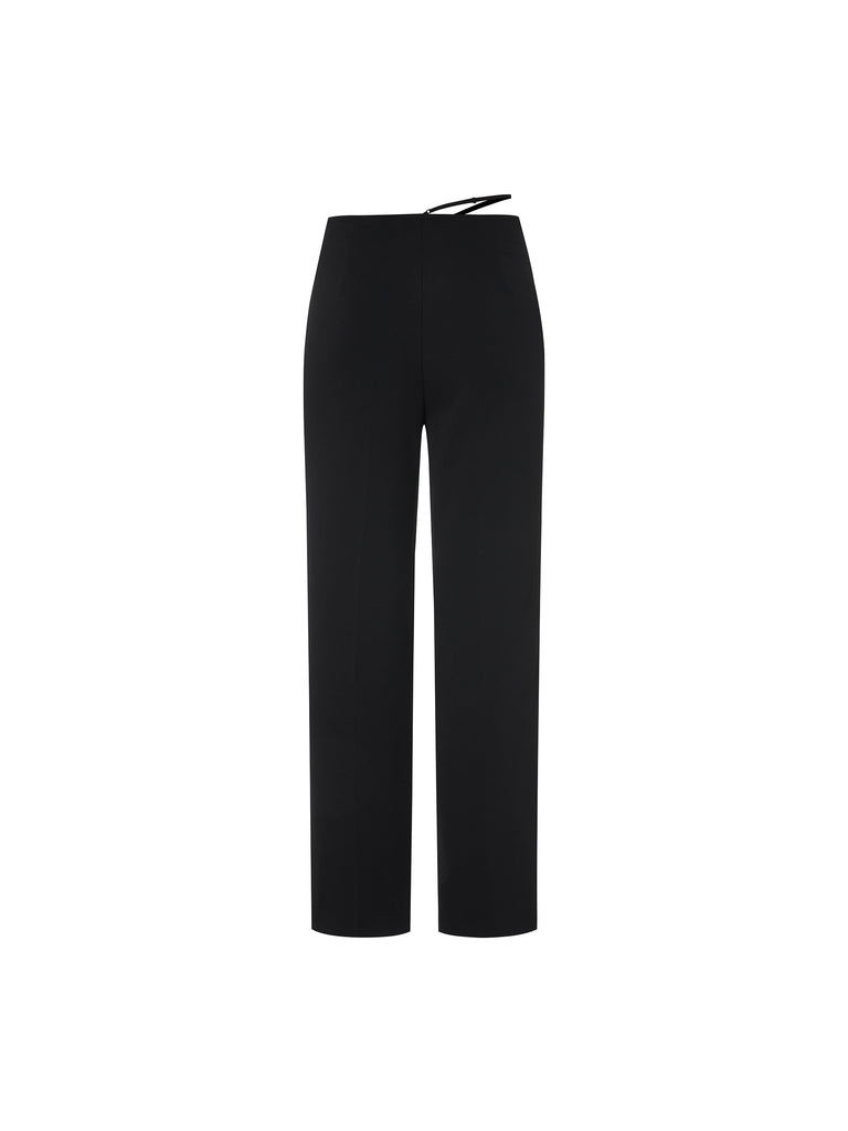 MO&Co. Women's Straight Suit Loose Casual Black Stylish Pants