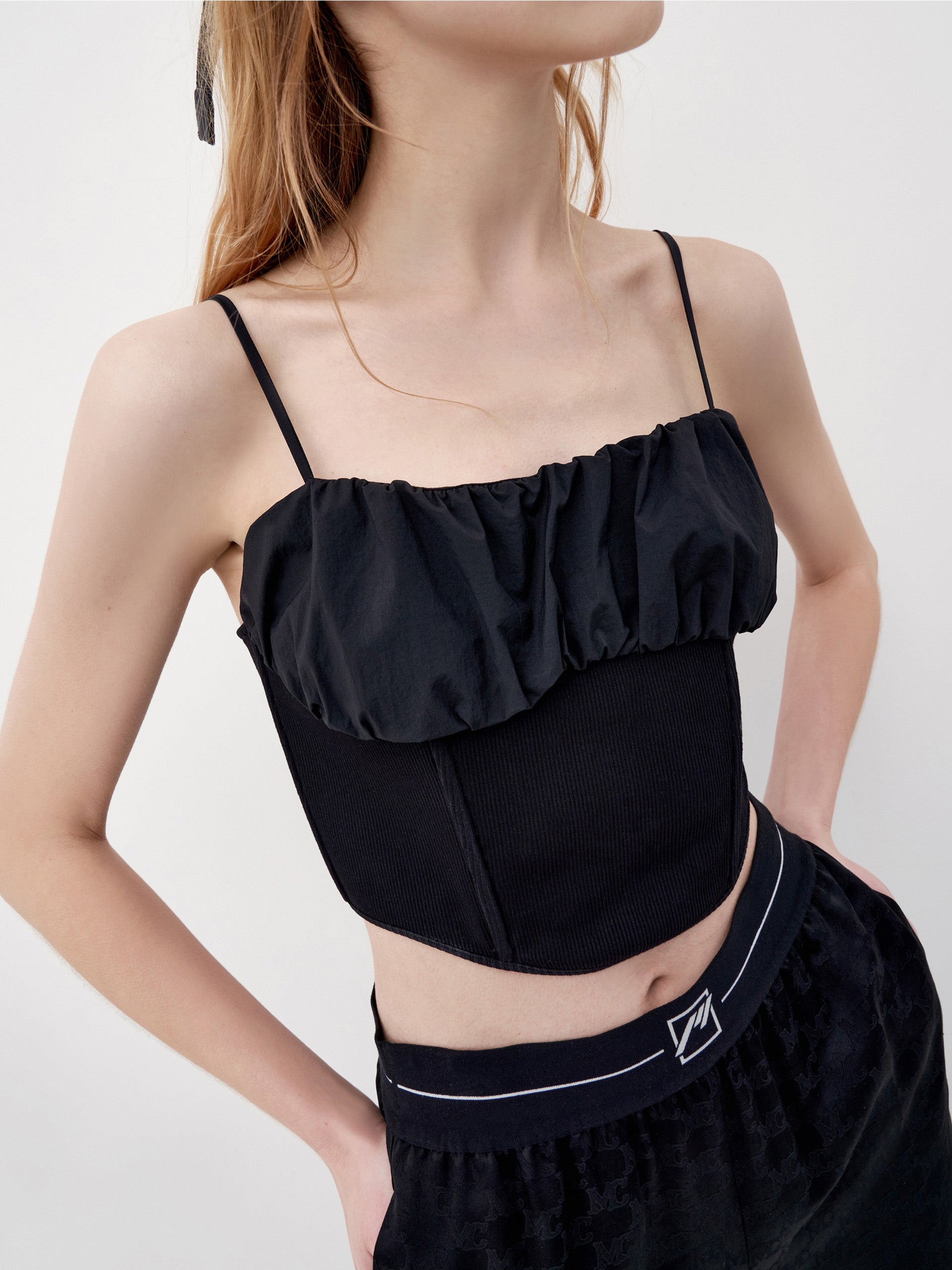 Ribbed Textured Crop Cami Top MO&Co.