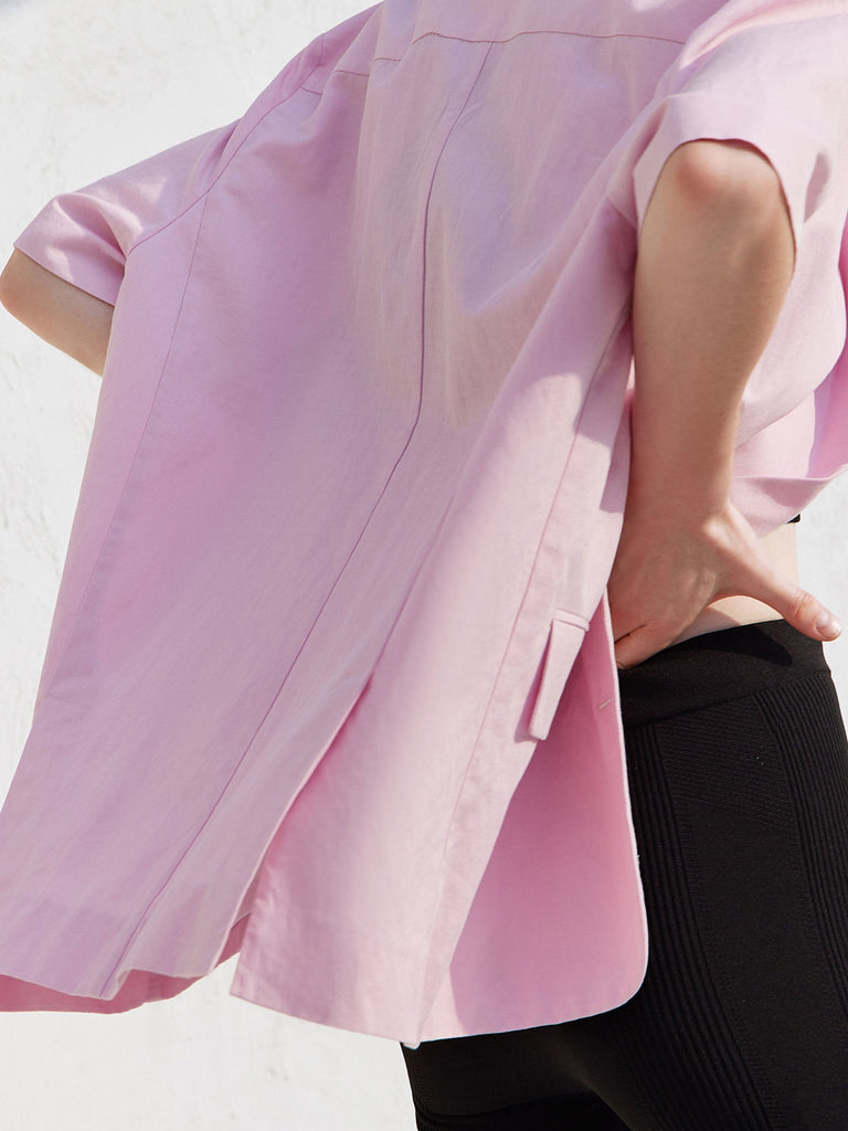 MO&Co. Women's Drop Shoulder Midi Blazer Casual Fitted Oversize Blazer Womens
