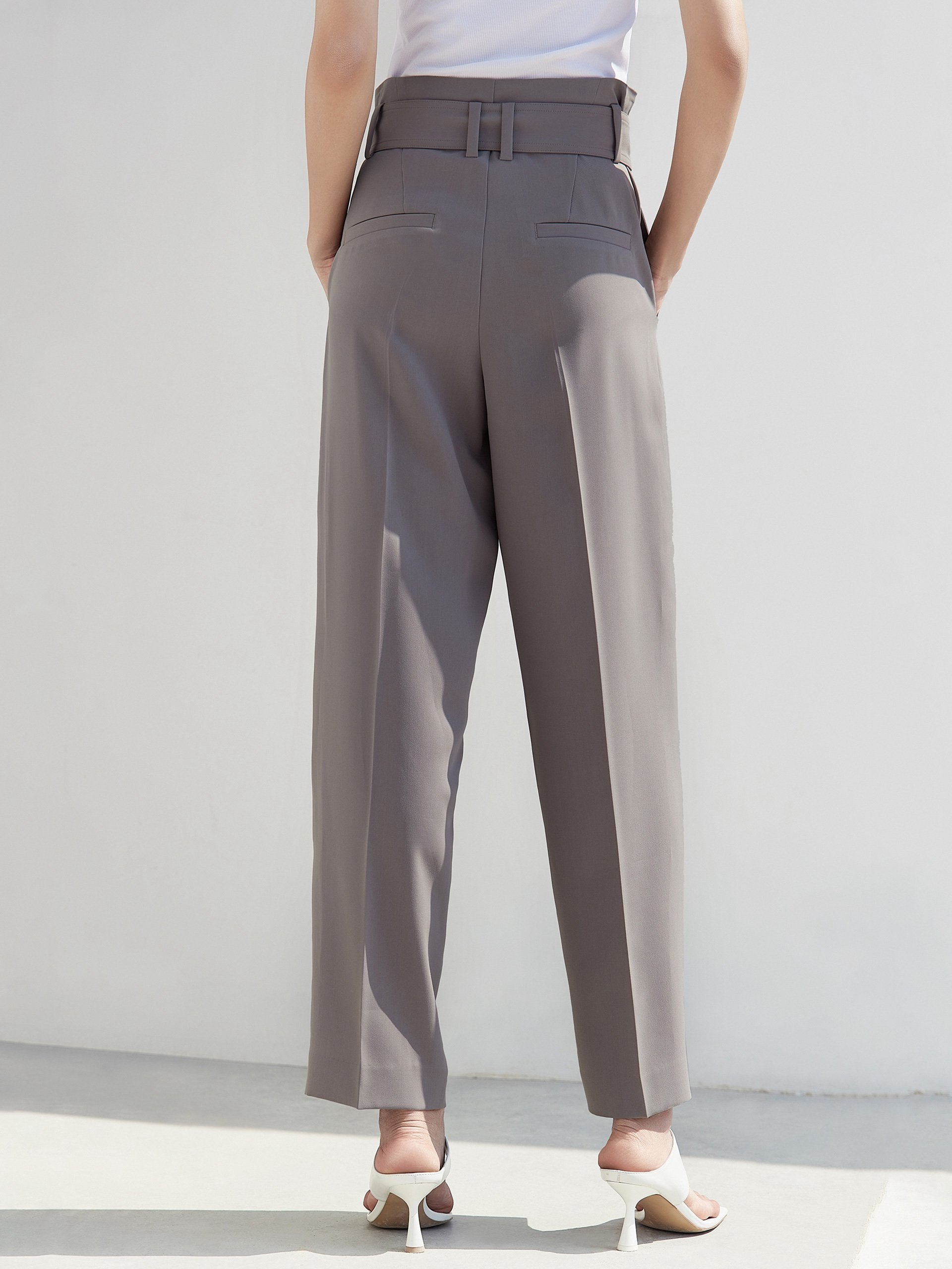 MO&Co. Women's High Waist Wide Leg Casual Pants Chic Loose Work Trousers Women