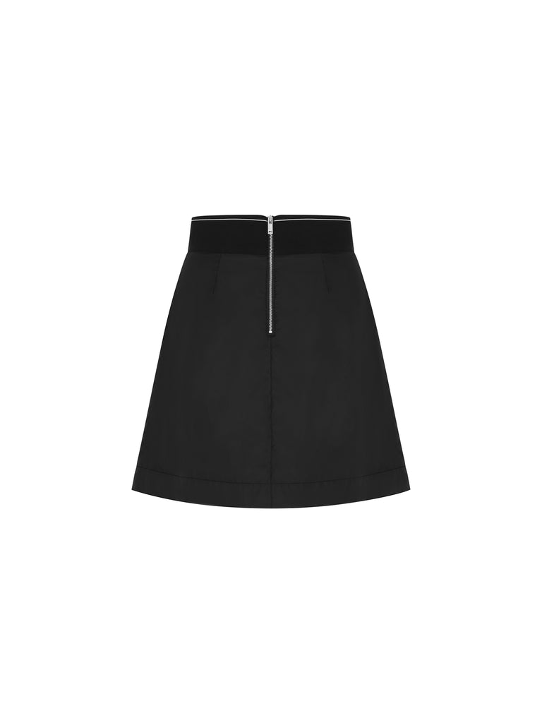 MO&Co. Women's High Waist Logo Pleated Loose Casual Skirt For Women