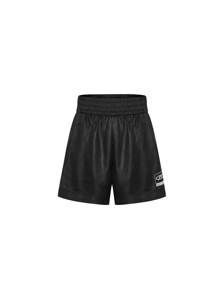 MO&Co. Women's Triacetate Casual Shorts Casual Fitted Black Sports Shorts Women