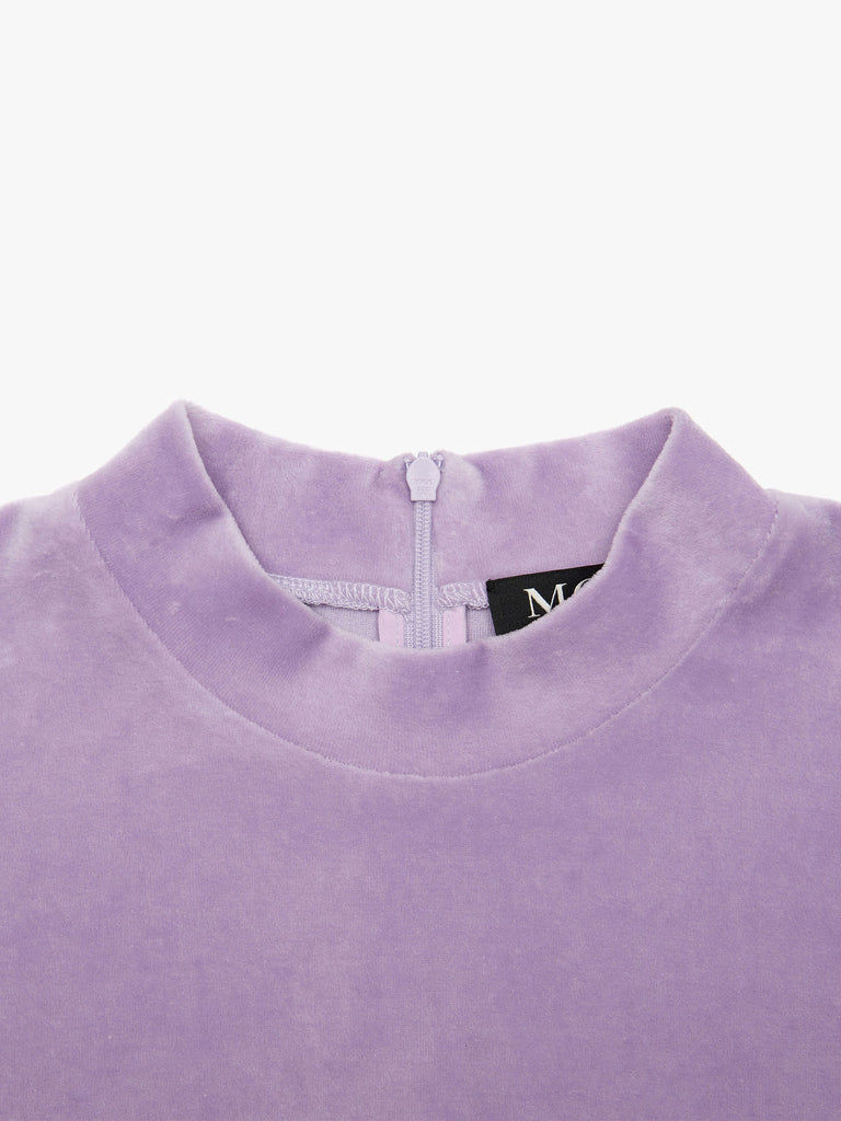 MO&Co. Women's Cotton Turtle Neck Slim Top Classic Loose Purple Tops For Women