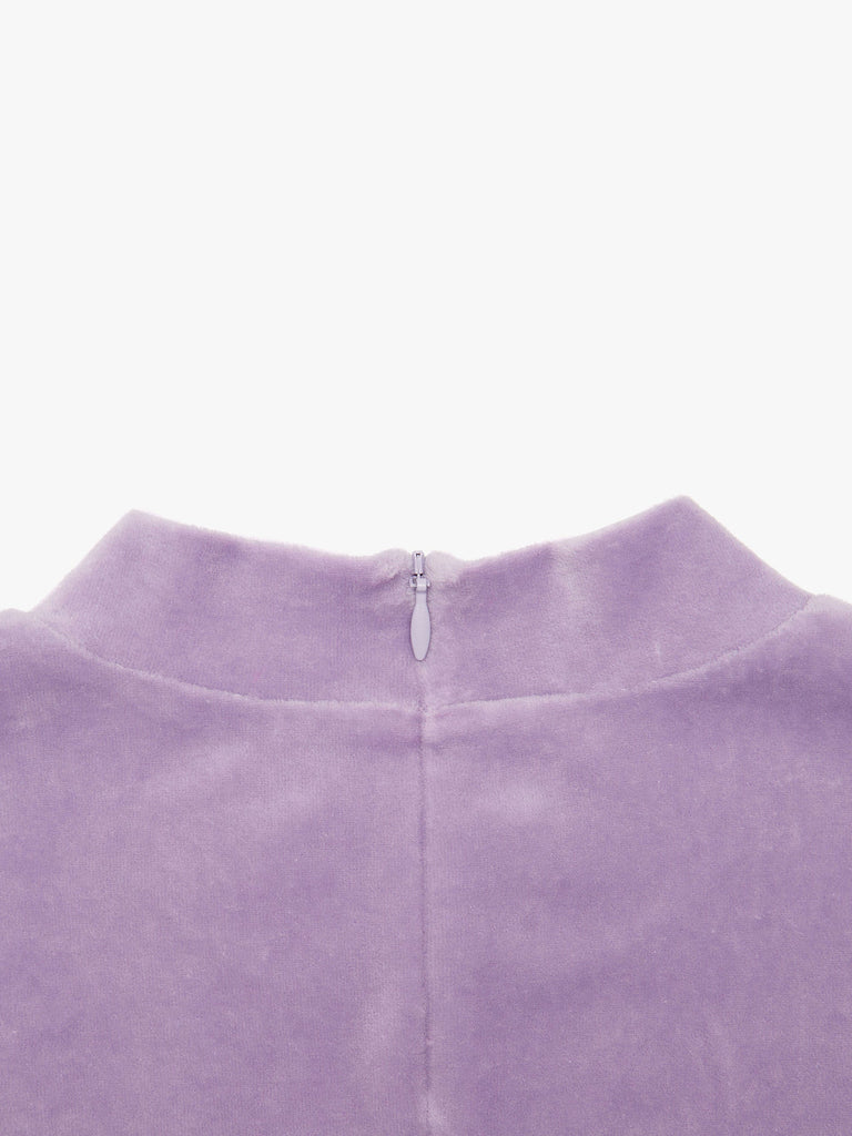 MO&Co. Women's Cotton Turtle Neck Slim Top Classic Loose Purple Tops For Women