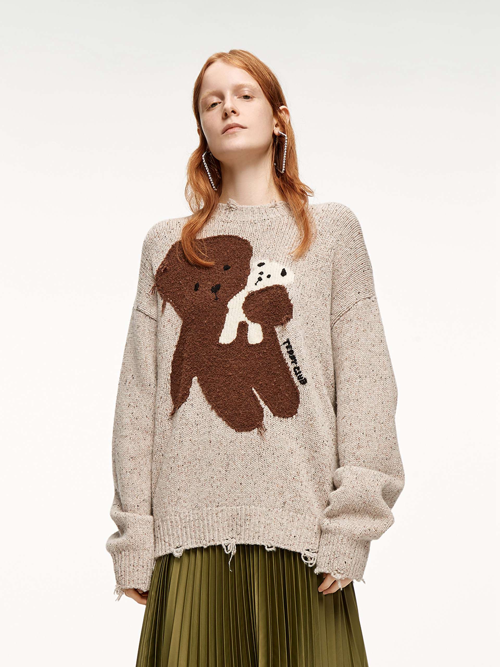 MO&Co. Women's Wool-blend Cartoon Knit Pullover