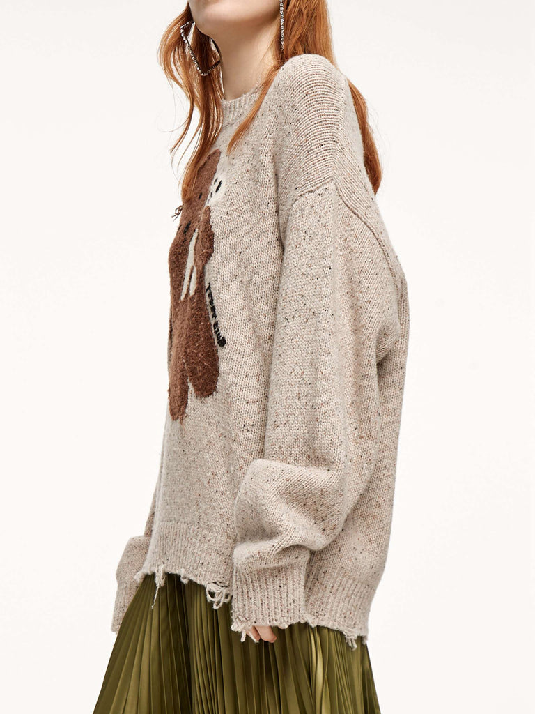 MO&Co. Women's Wool-blend Cartoon Knit Pullover