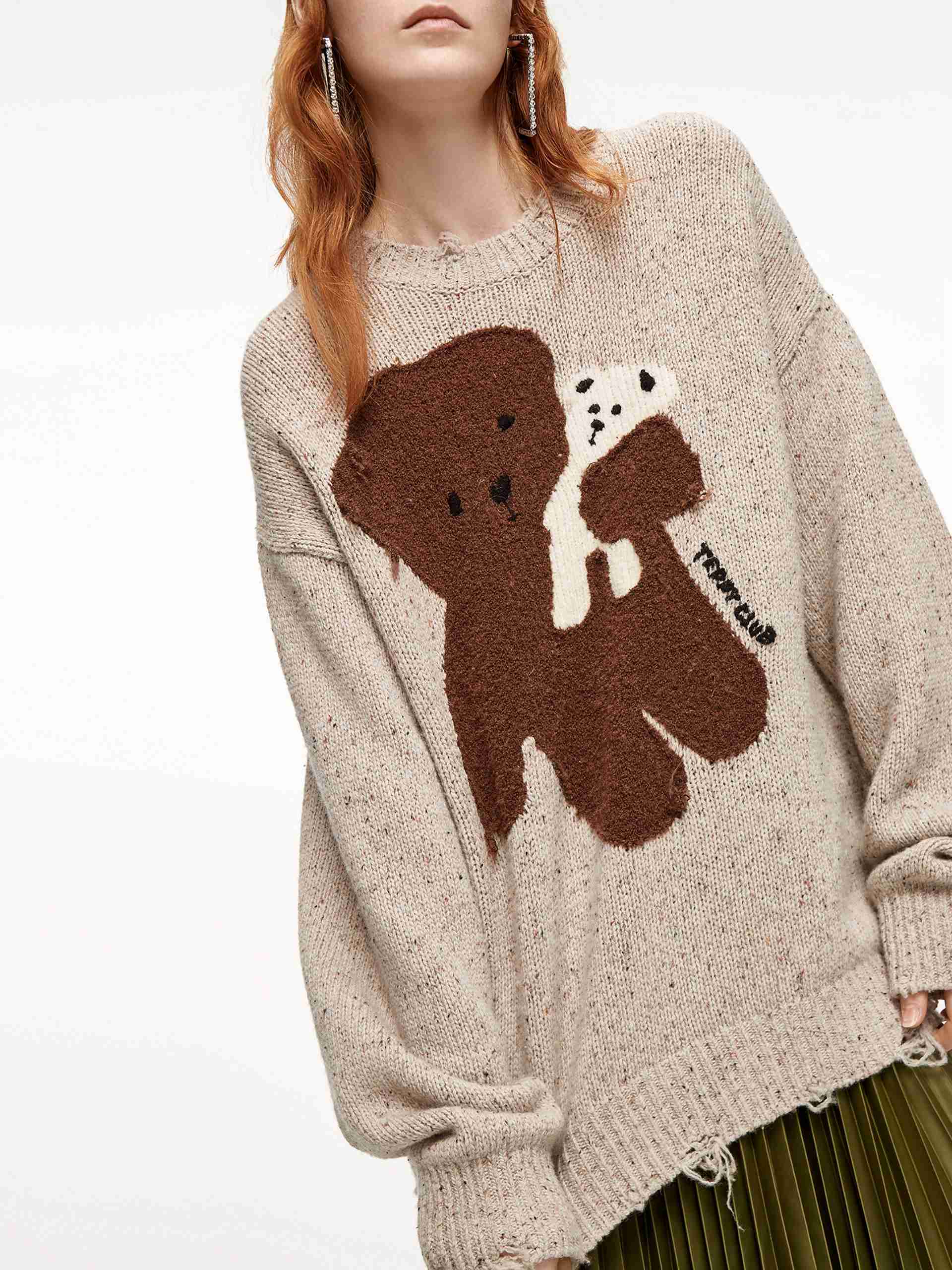 MO&Co. Women's Wool-blend Cartoon Knit Pullover