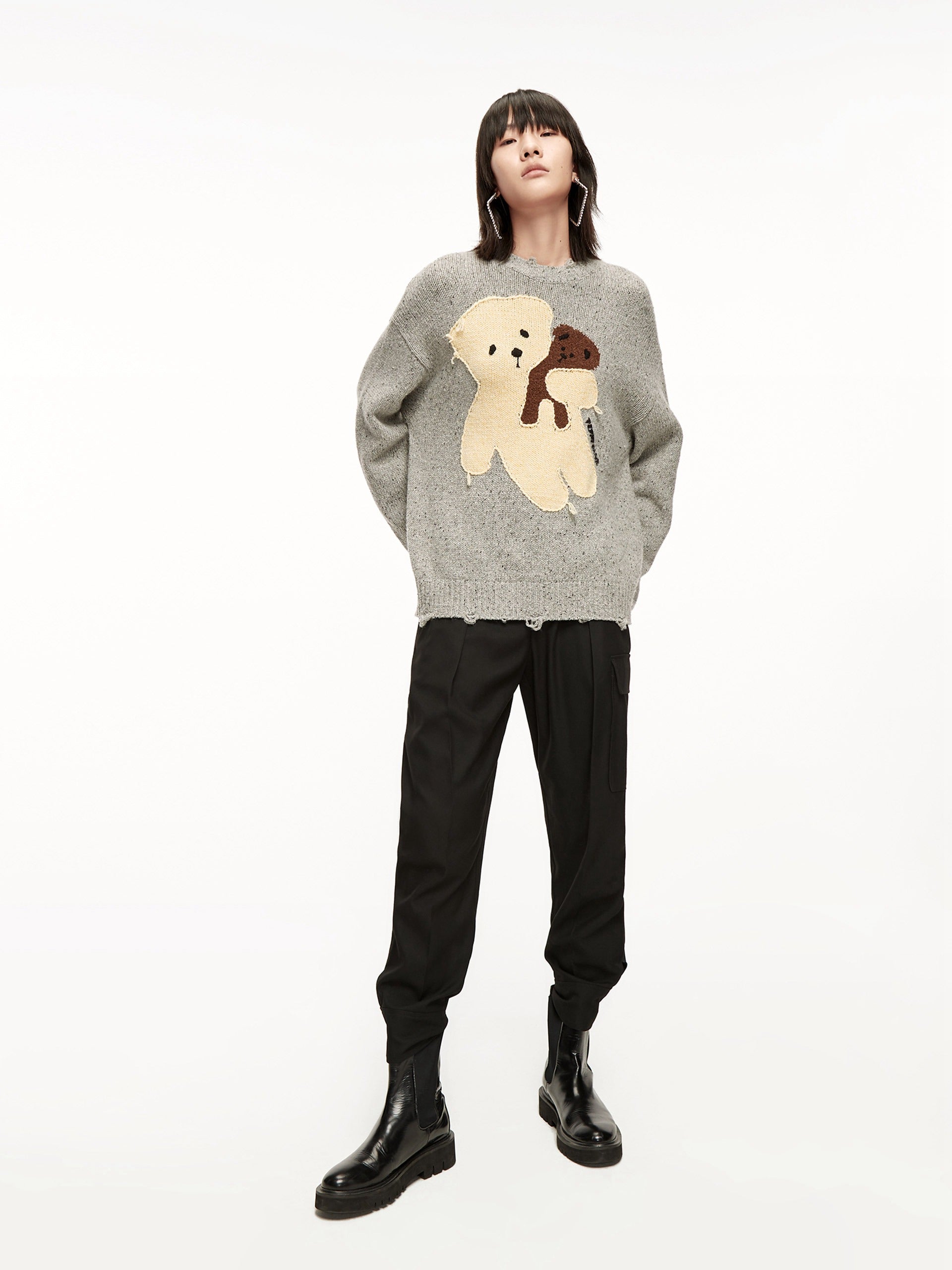 MO&Co. Women's Wool-blend Cartoon Knit Pullover