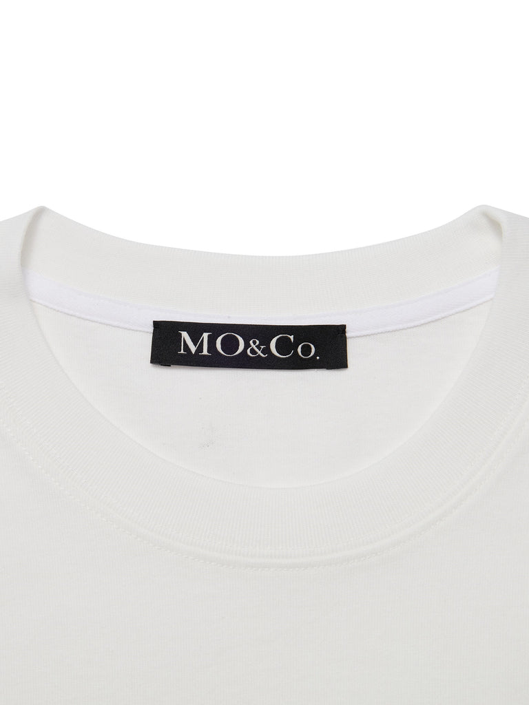 MO&Co. Women's Detachable Slip Bow Cotton T-shirt Dress Loose Casual Round Neck Pullover