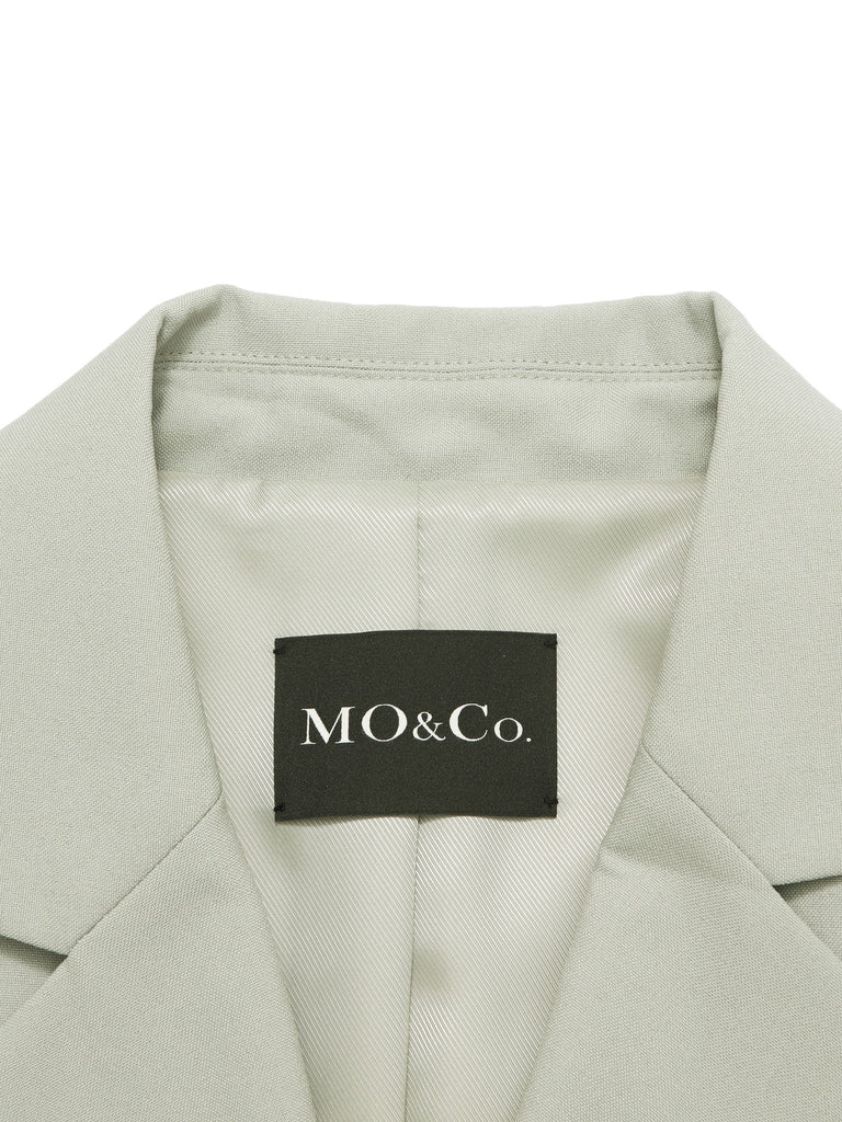 MO&Co. Women's Faux Two Piece Lapel Blazer Dress Loose Chic Green Cool