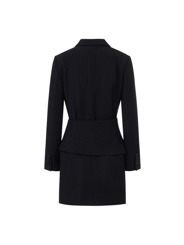 MO&Co. Women's Blazer Mini Suit Dress Wool Blend for Elegant Office ...