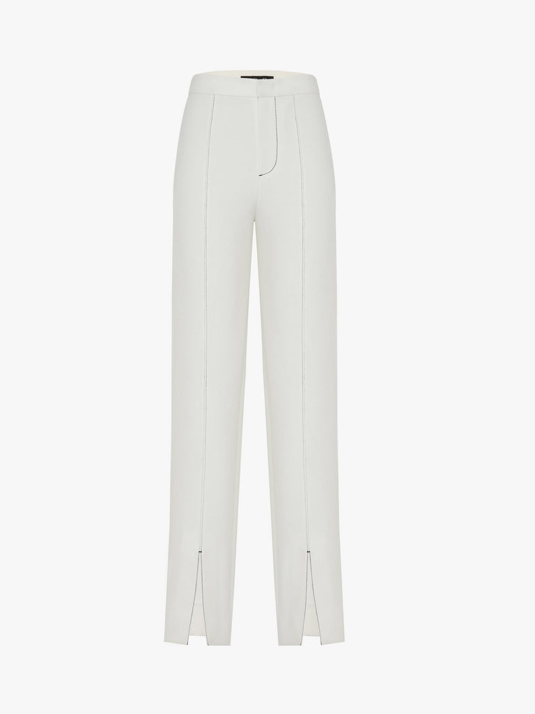 MO&Co. Women's Front Slit Flared Pants Straight Causal Stylish Pant