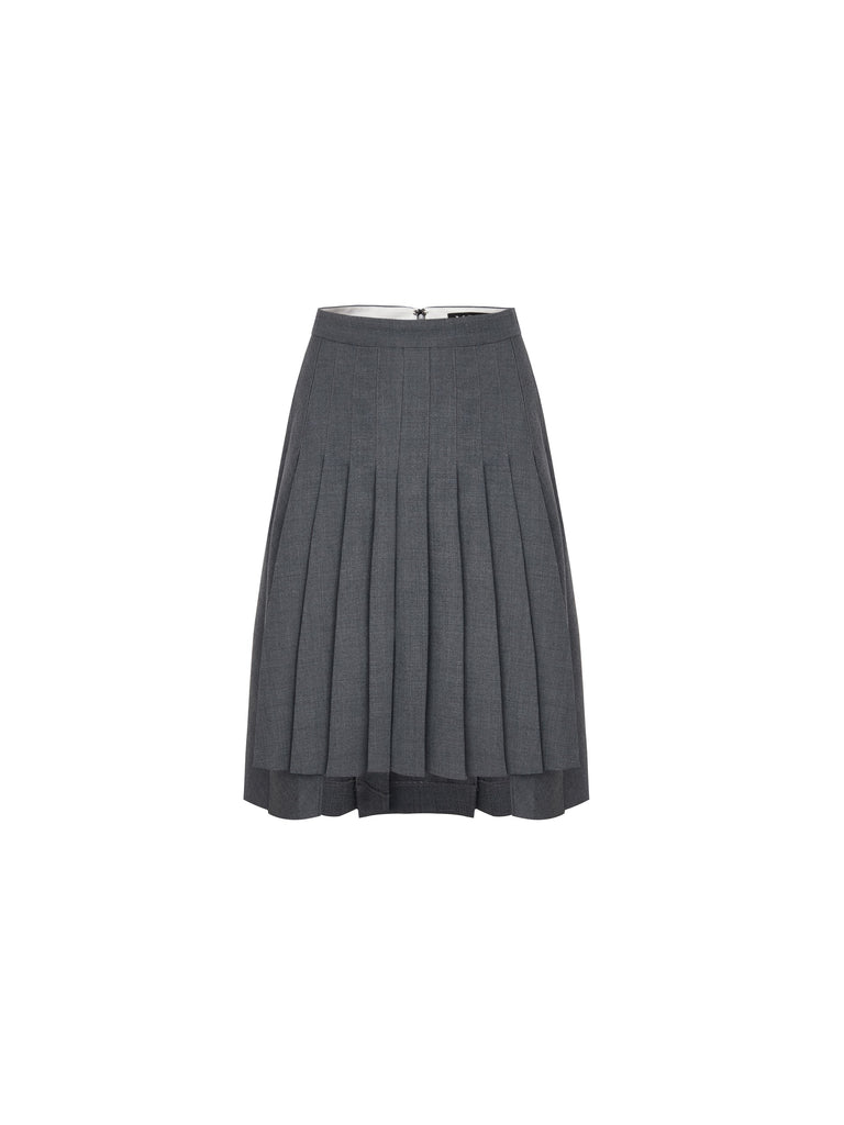 MO&Co. Women's Side Slit Irregular Hem Pleated Skirt Cool Loose
