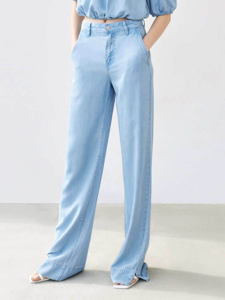 MO&Co. Women's High Waist Straight Leg Jeans Loose Cowboys Trending Jeans For Women
