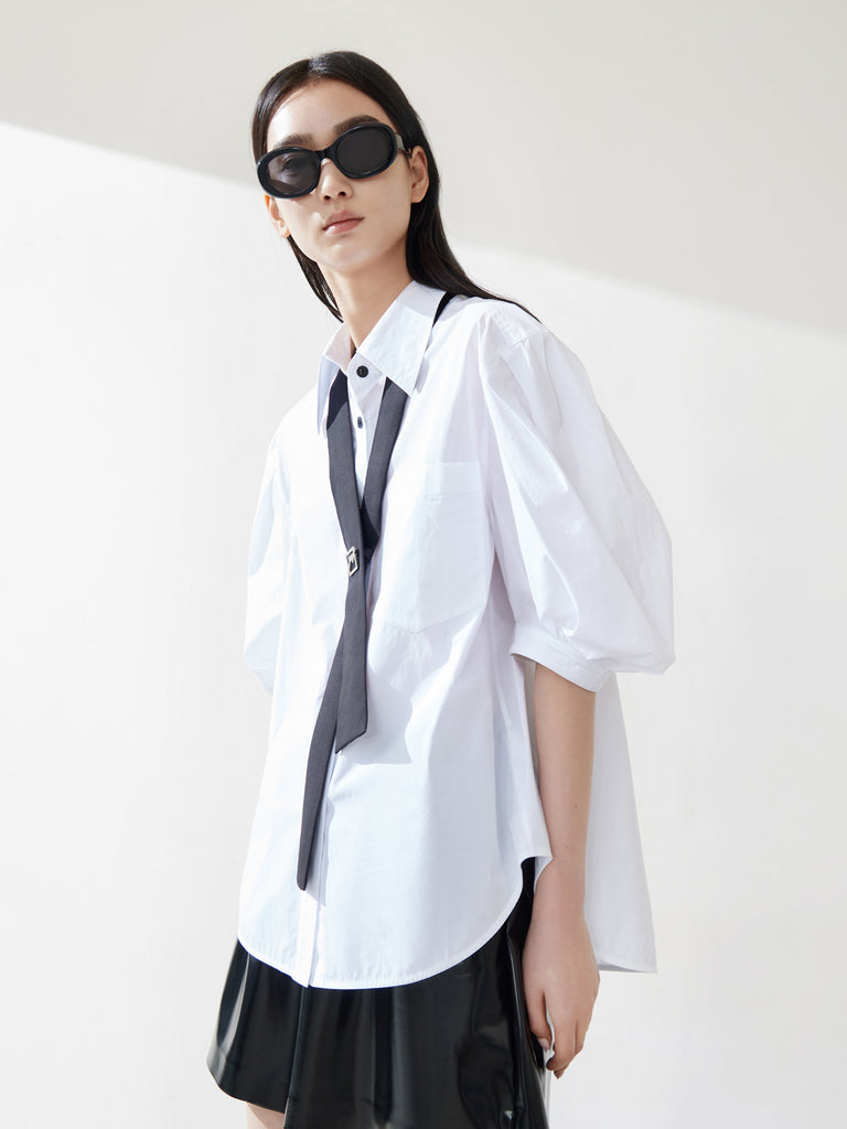 Tie Included Puff Sleeve Shirt MBB2SHT011