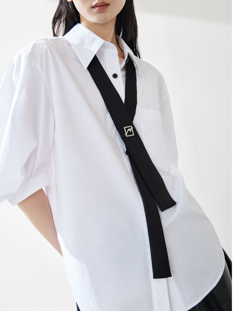 Tie Included Puff Sleeve Shirt MBB2SHT011
