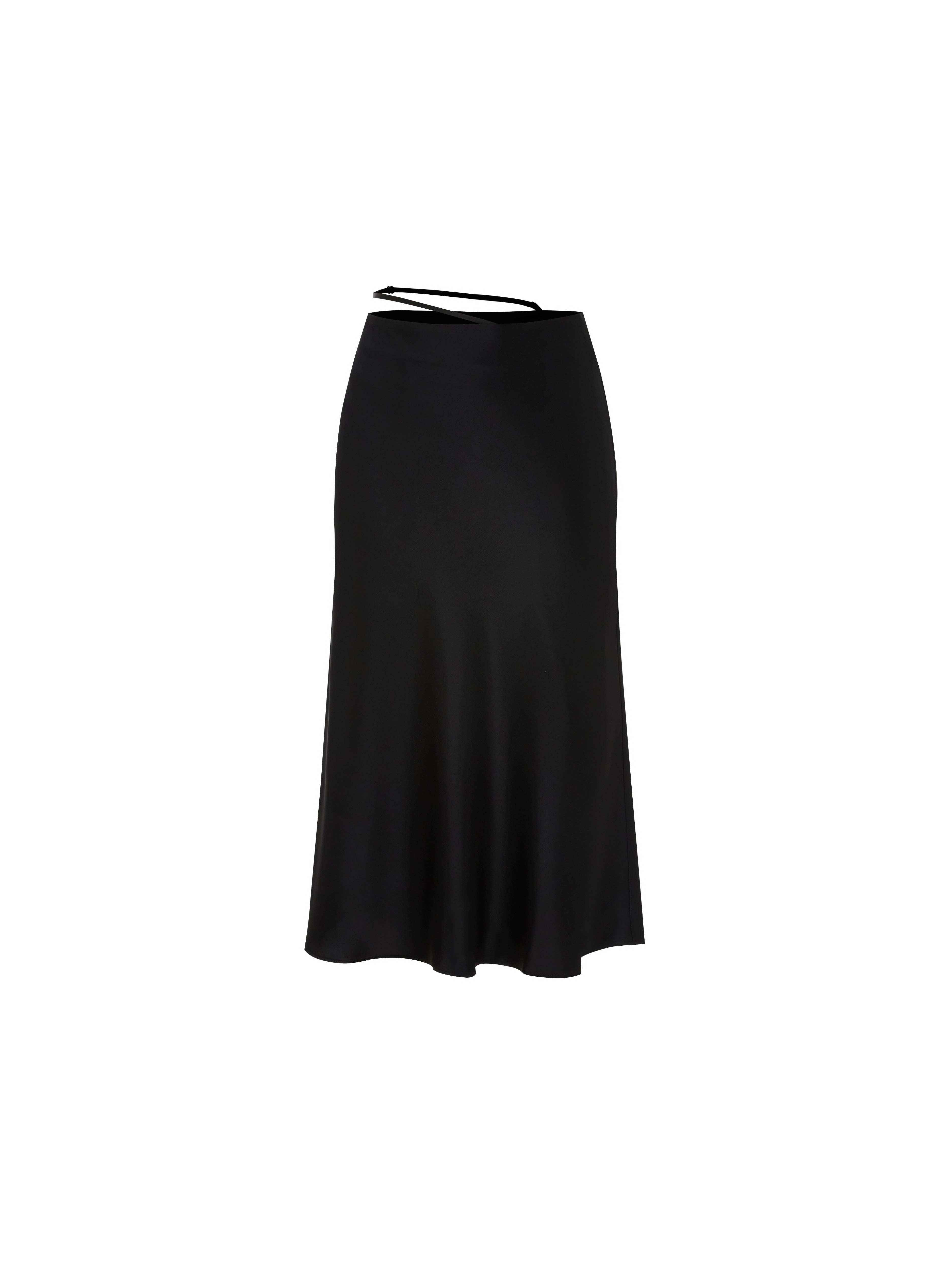 MO&Co.Women Triacetate Midi Skirt Loose Casual Green And Black