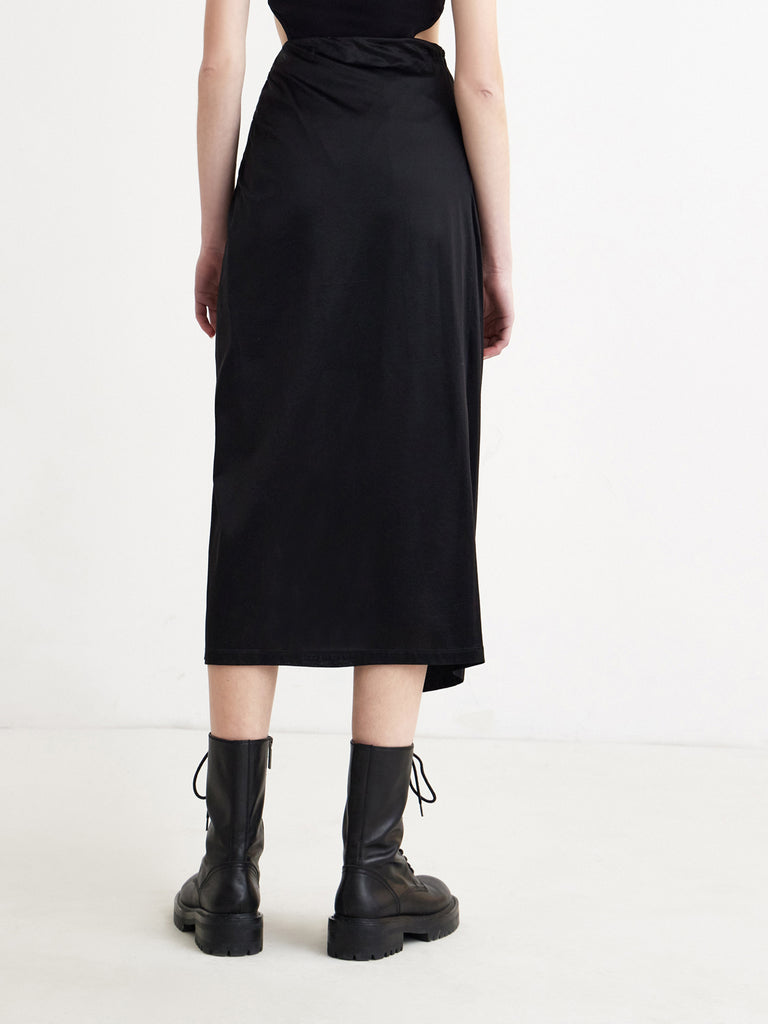 MO&Co.Women Wrapped Front Split Loose Classic Streetwear Skirt For Women